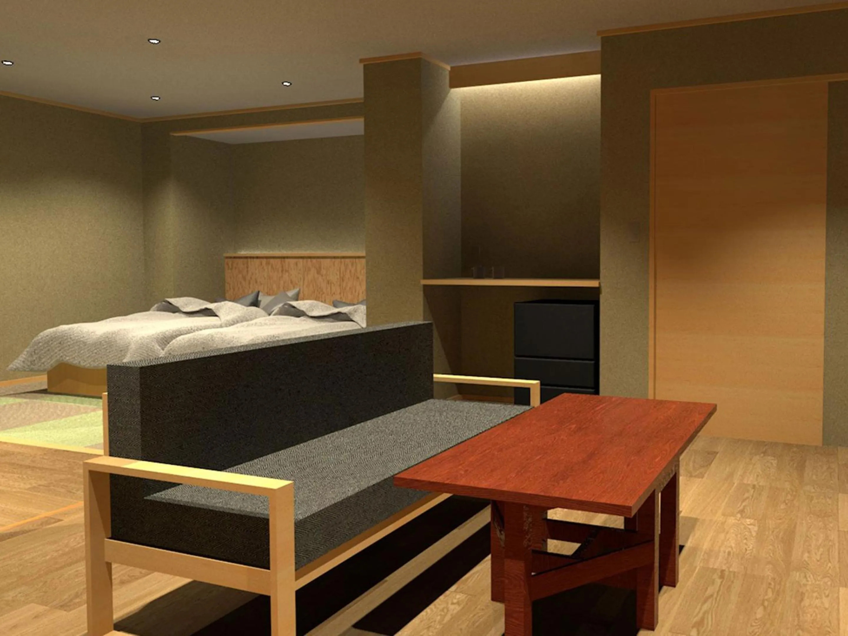 Bed in Ryokan Biyunoyado