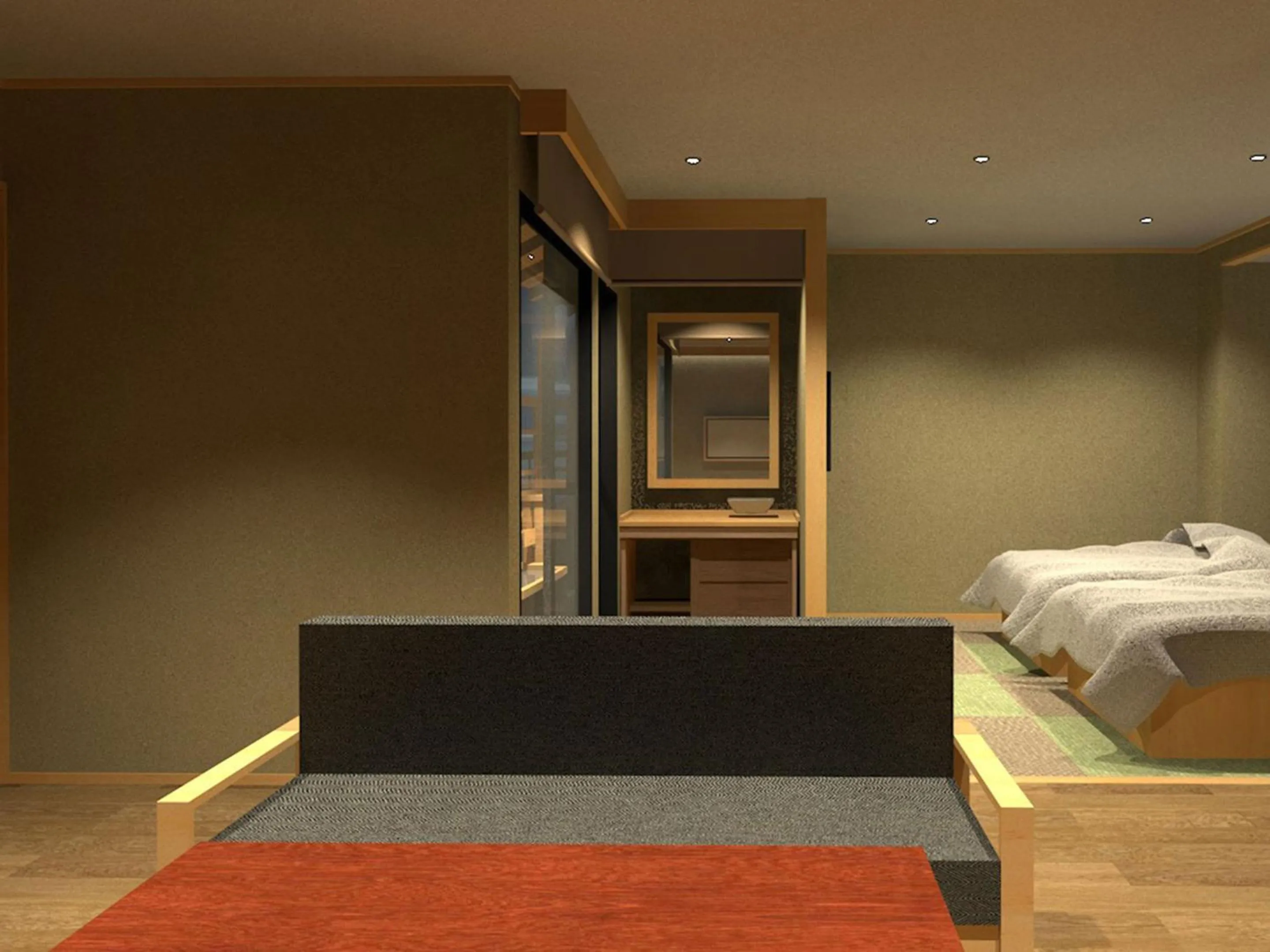 Bed in Ryokan Biyunoyado