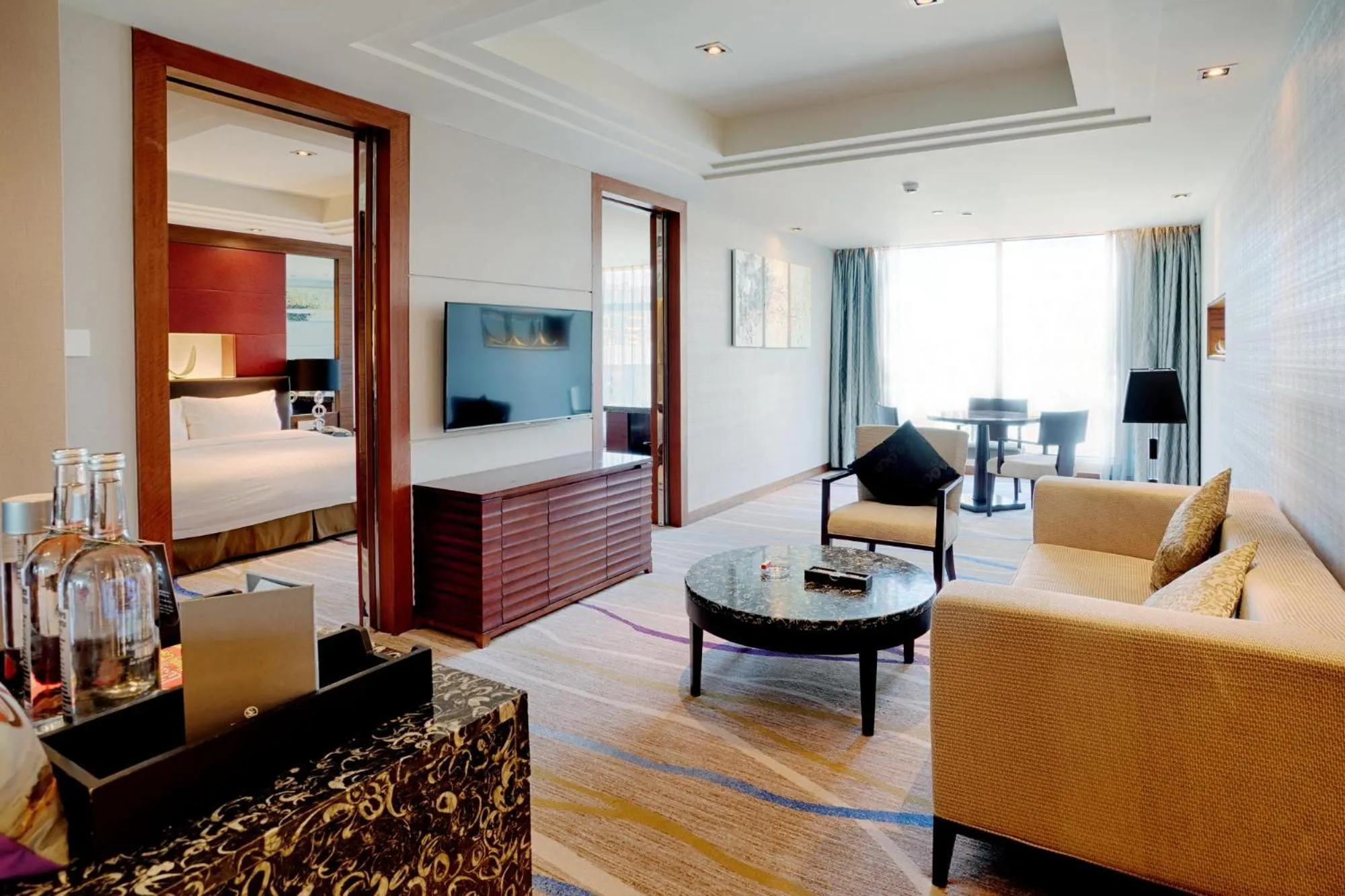 Living room, Bed in Swiss Grand Xiamen