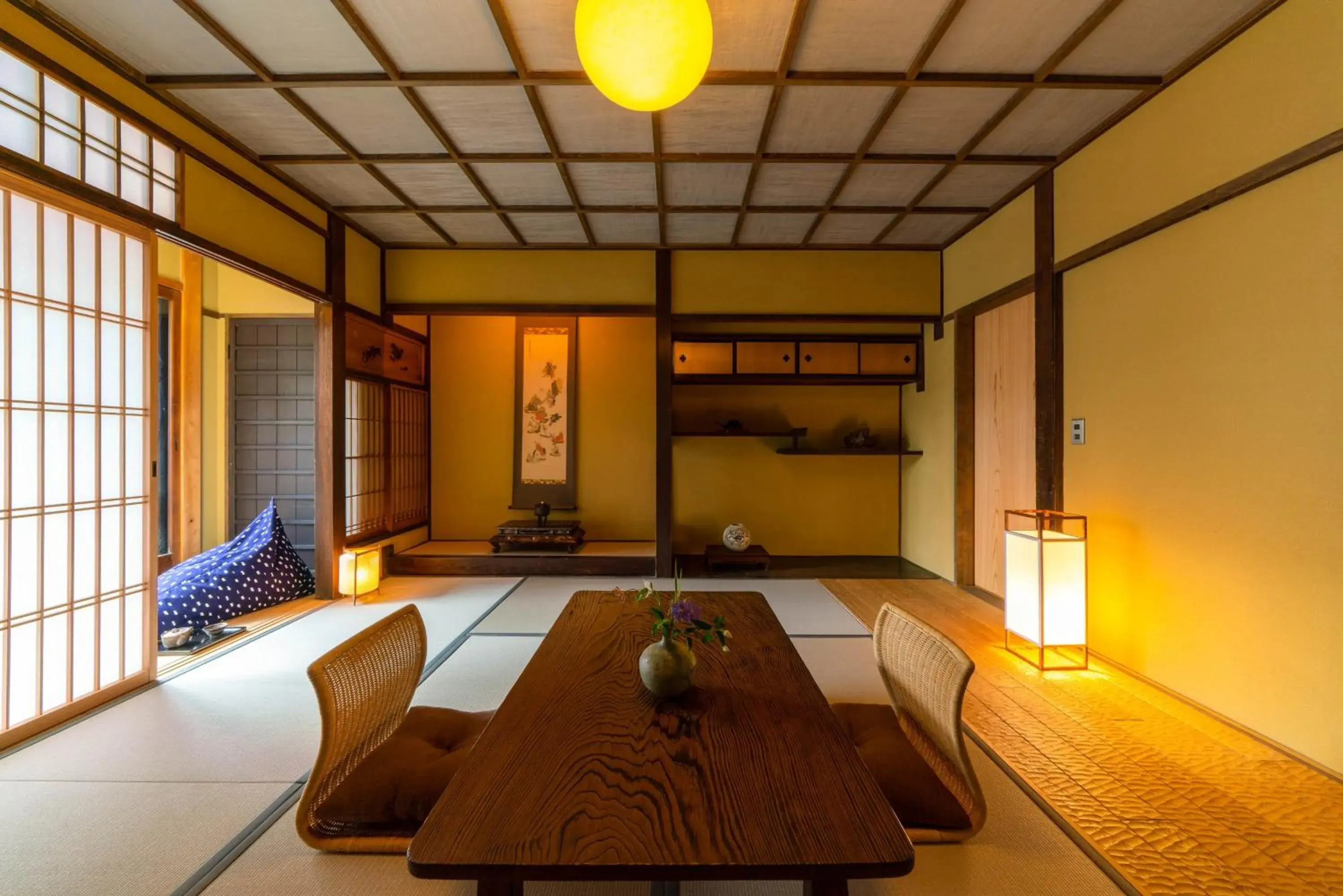 Photo of the whole room, Bed in The Machiya Kamiumeya