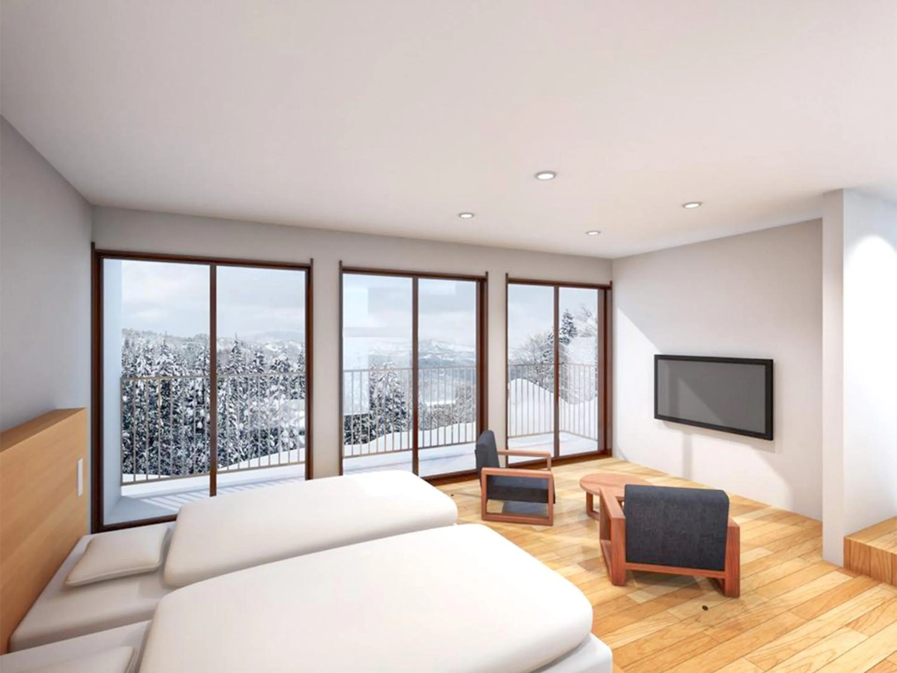 Photo of the whole room, Bed in Auberge 醸す森 "kamosu mori"