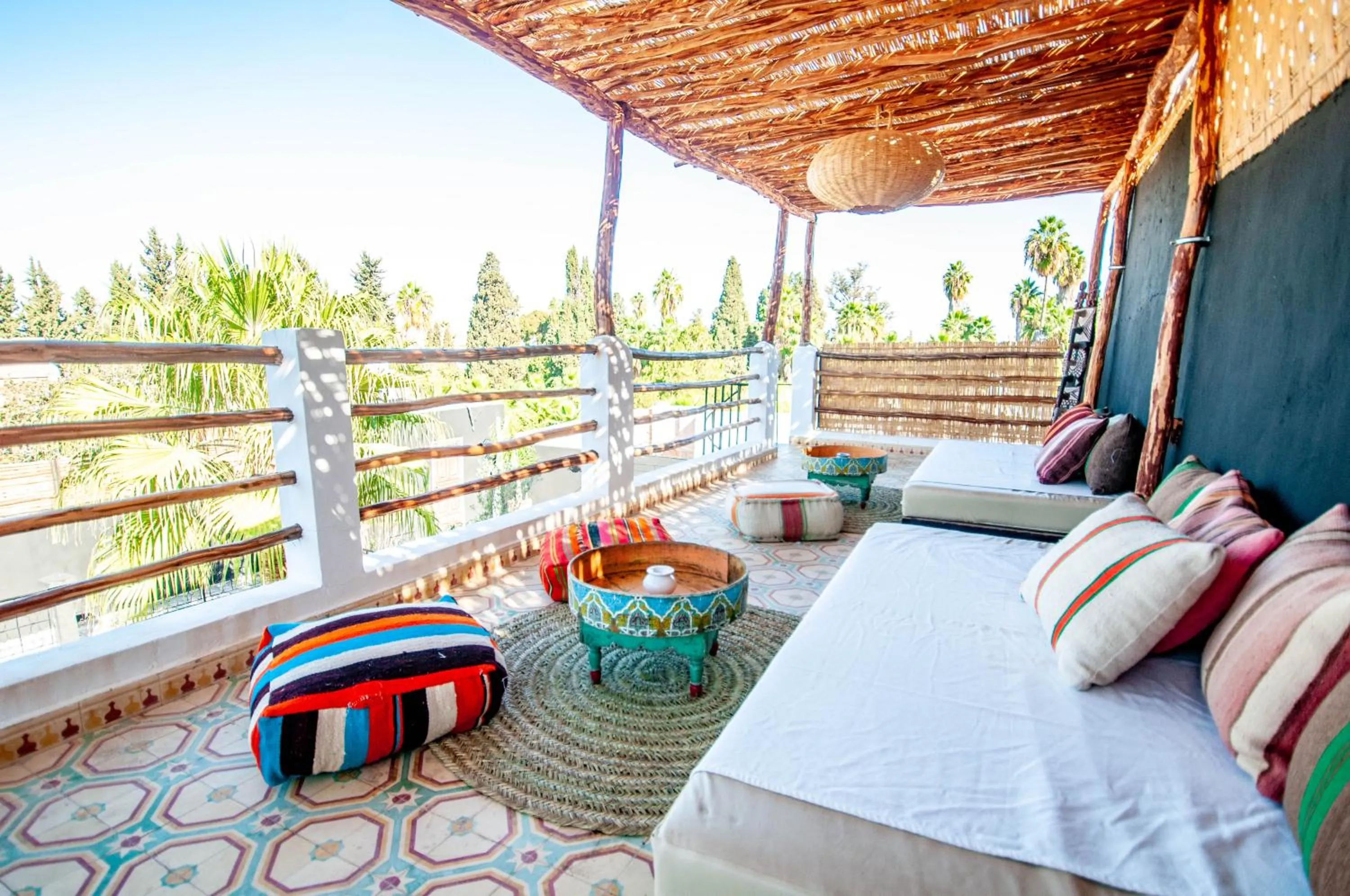 Balcony/Terrace, Bed in Riad Makila