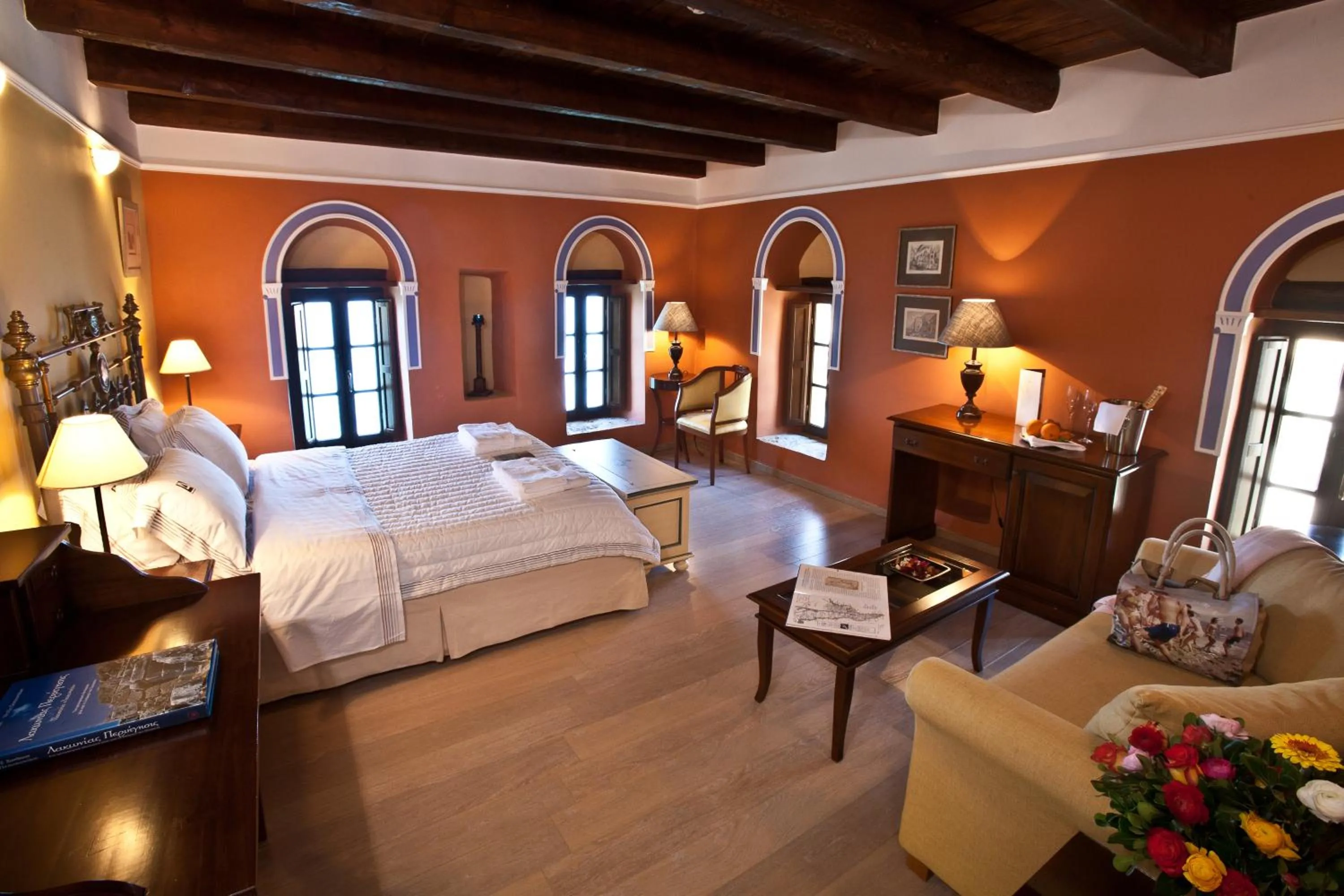 Photo of the whole room, Bed in Mavromichalai