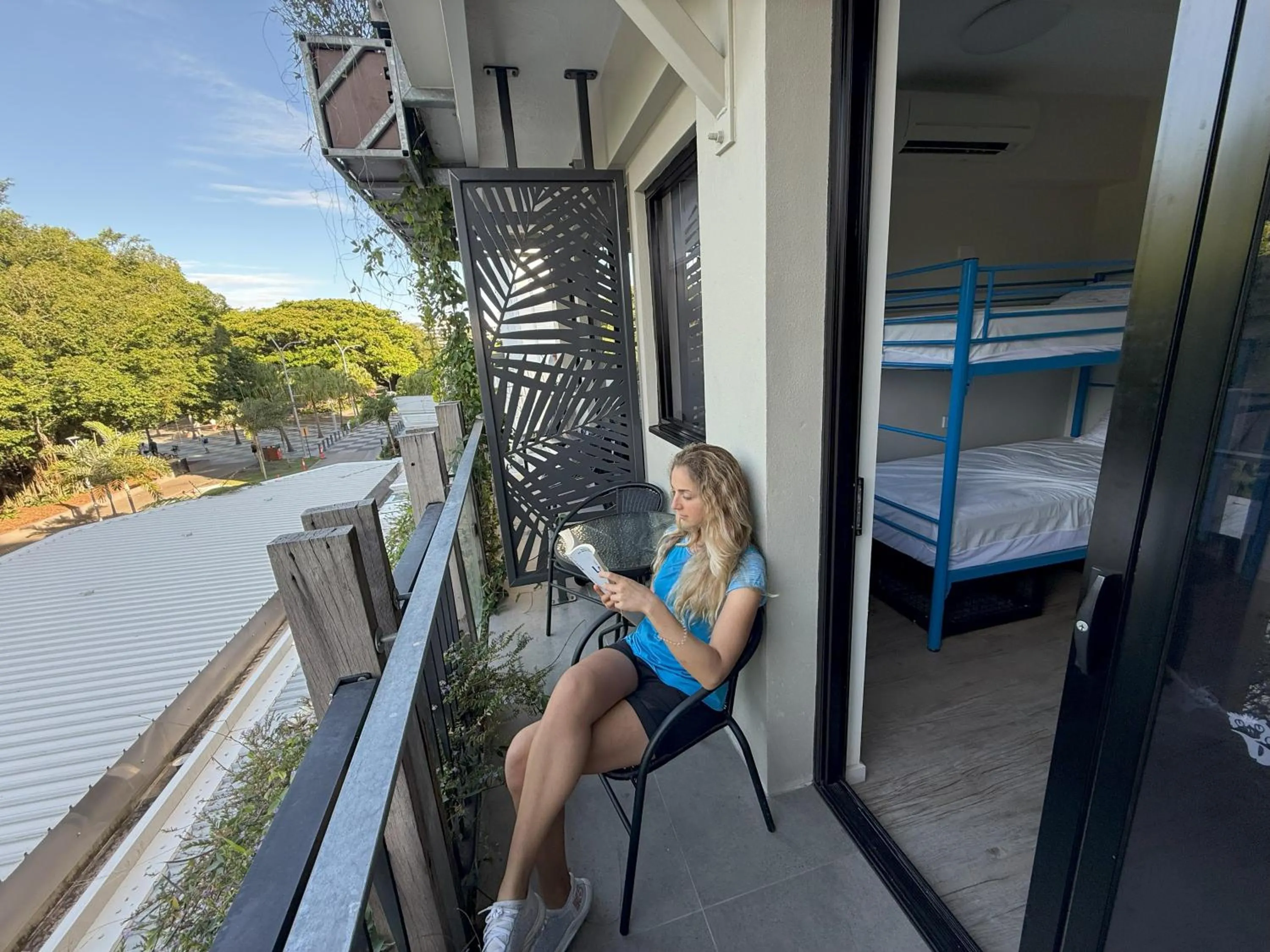 View (from property/room), Bed in Global Backpackers Youth Hostel