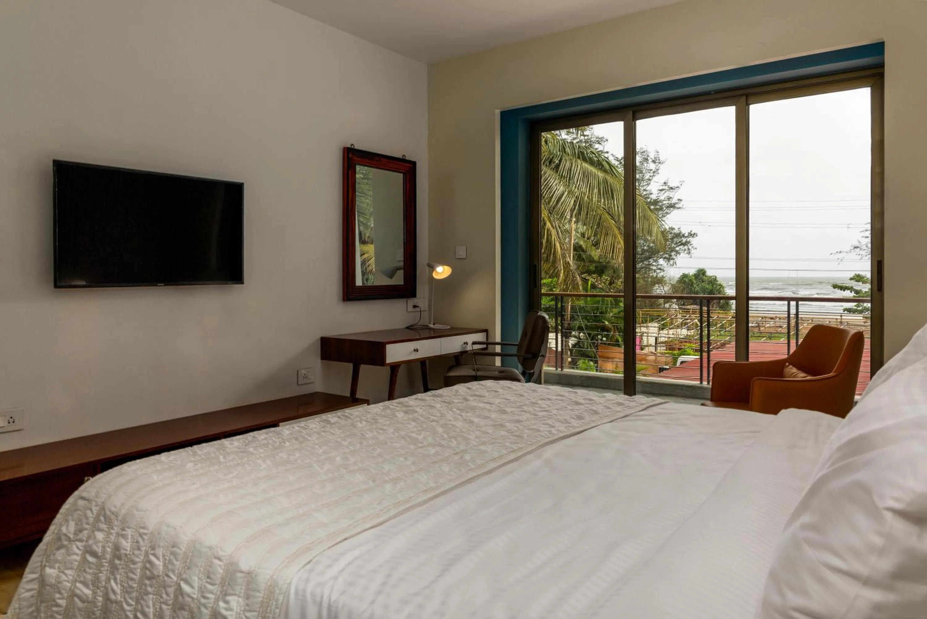 Bedroom, Bed in Ashore by Vista, Beachfrom 6BHK, ultra luxurious with Infinity pool, SPA at Morjim