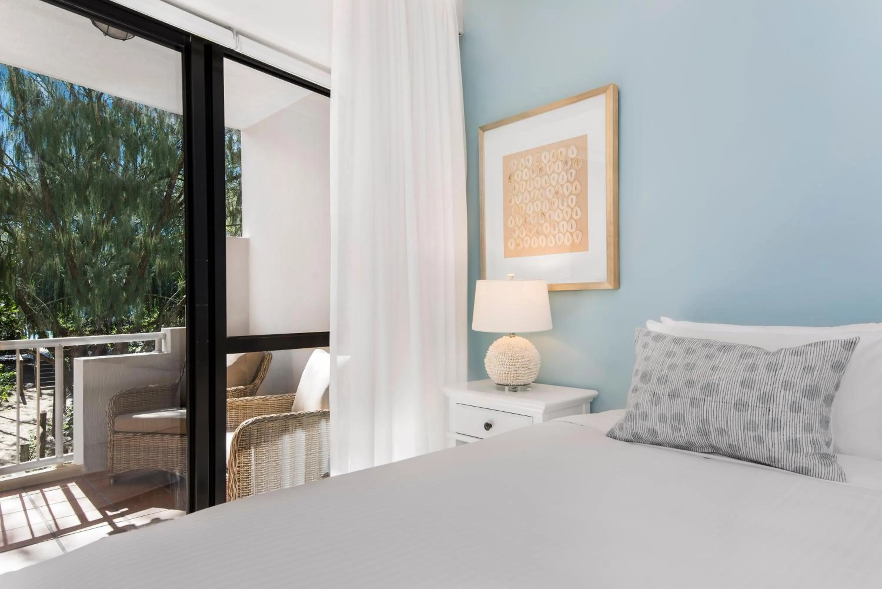 Bedroom, Bed in Mirra Chana Beachfront Apartments Mooloolaba