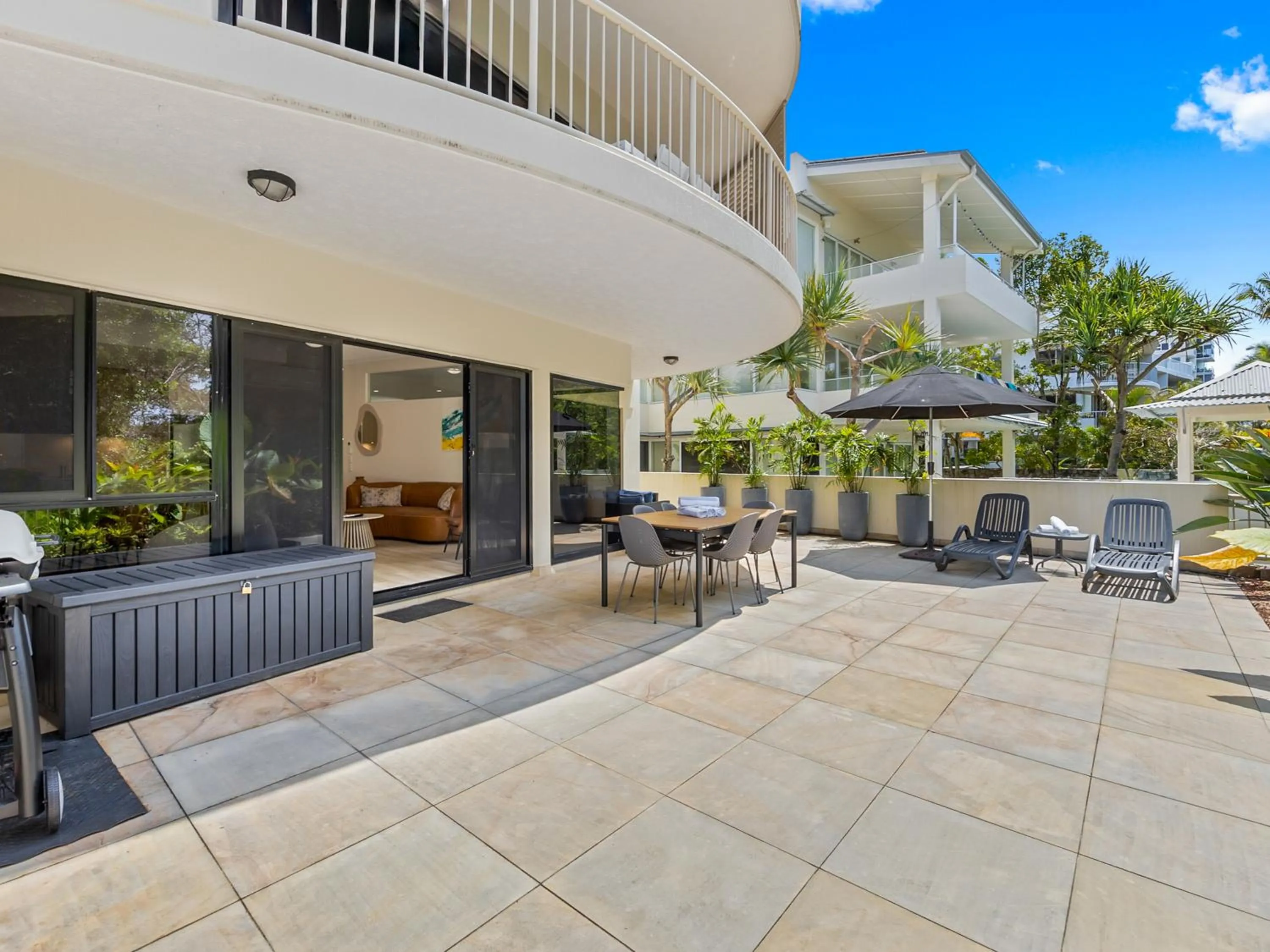 Patio in Mirra Chana Beachfront Apartments Mooloolaba