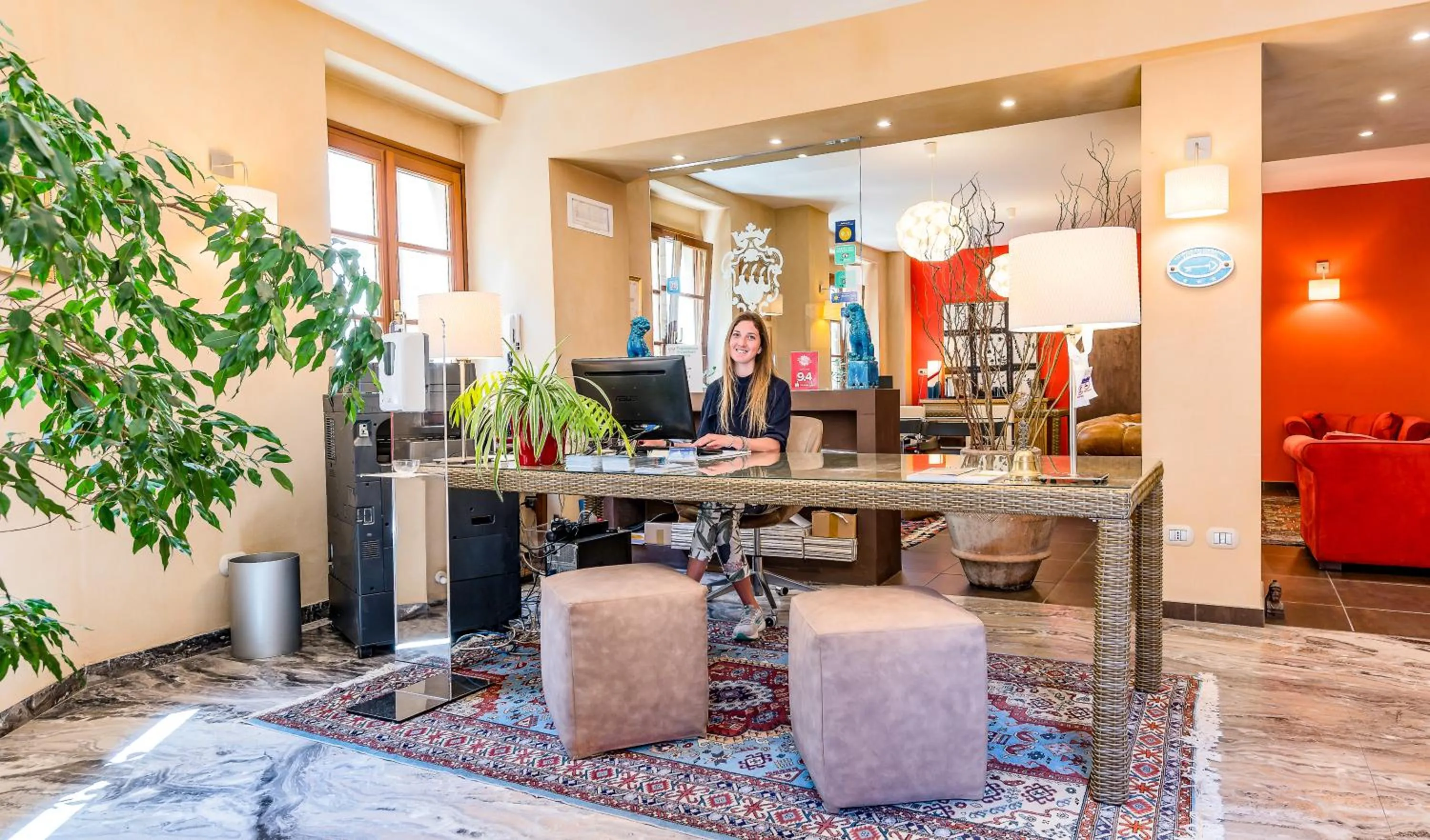 Lobby or reception in La Grotta Hotel