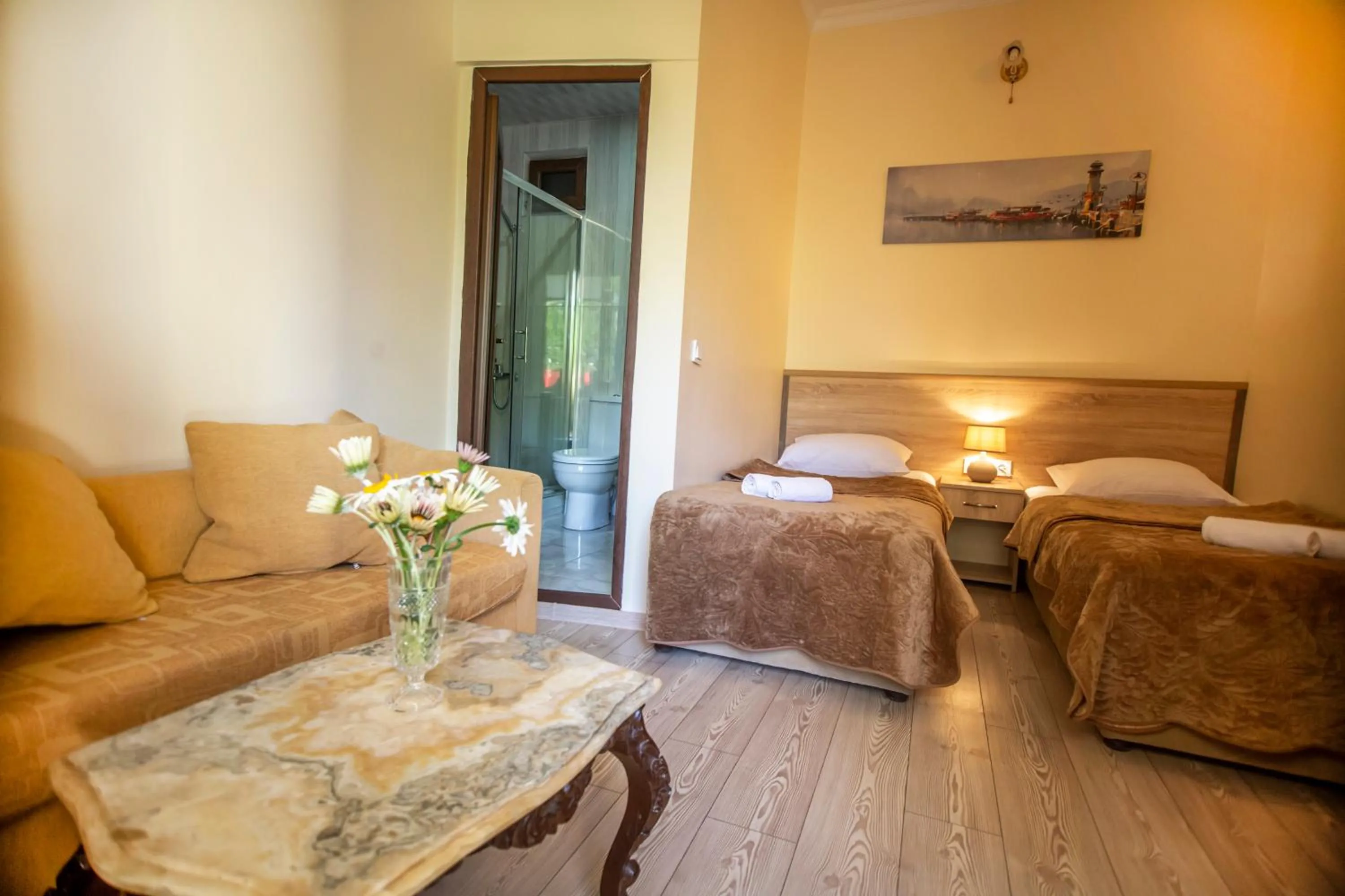 Bed in Hotel Chveni Ezo