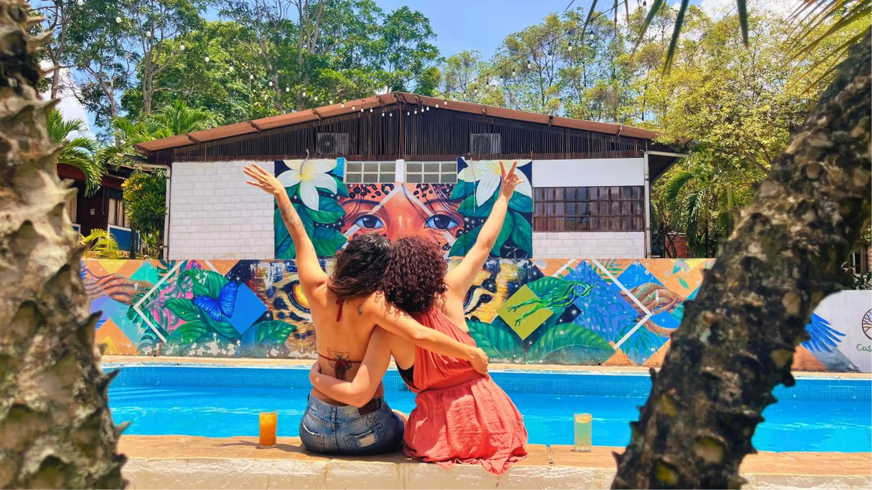 Pool view in CasaBosque