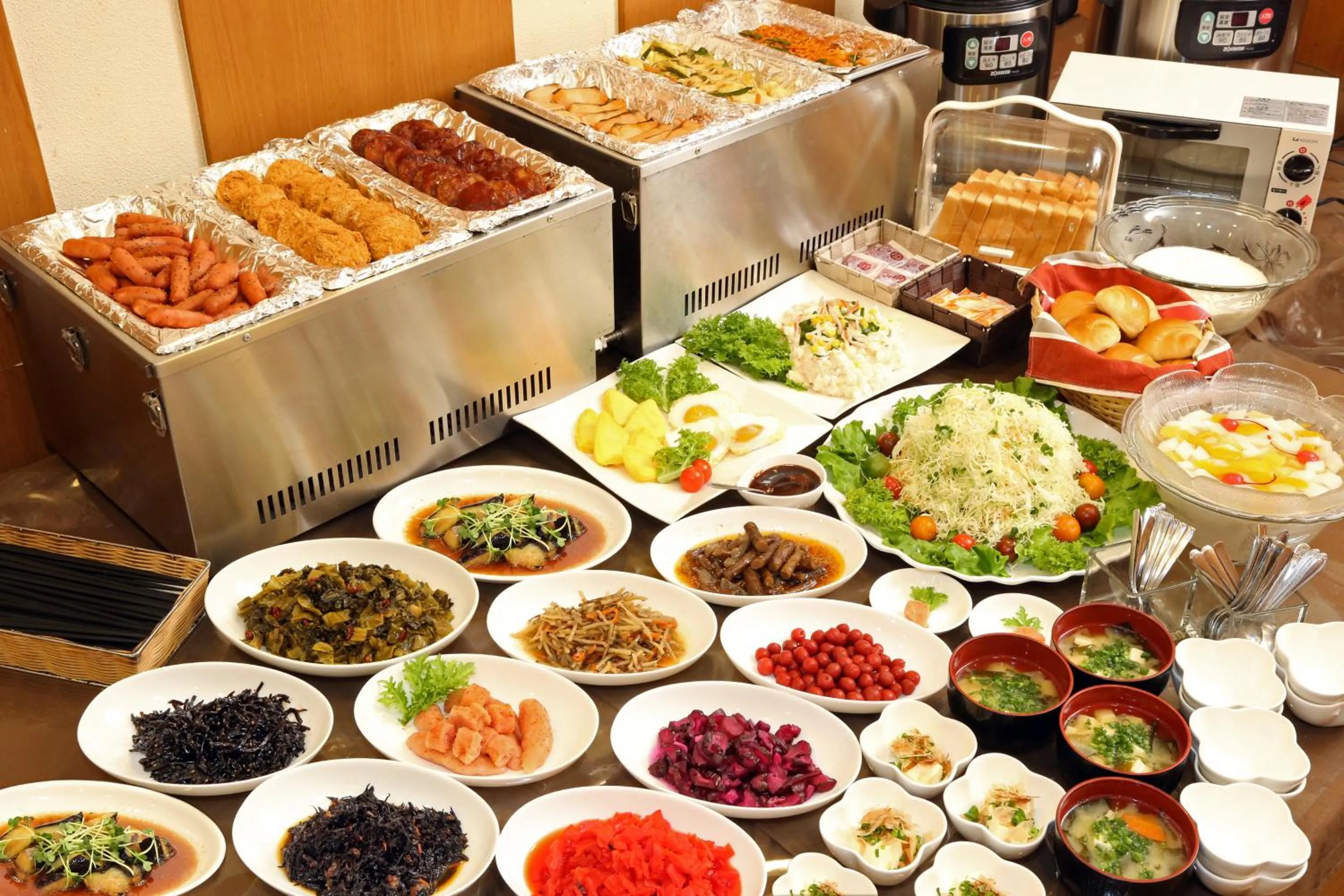 Buffet breakfast in Green Rich Hotel Aso Kumamoto Airport (Artificial hot spring Futamata Yunohana)