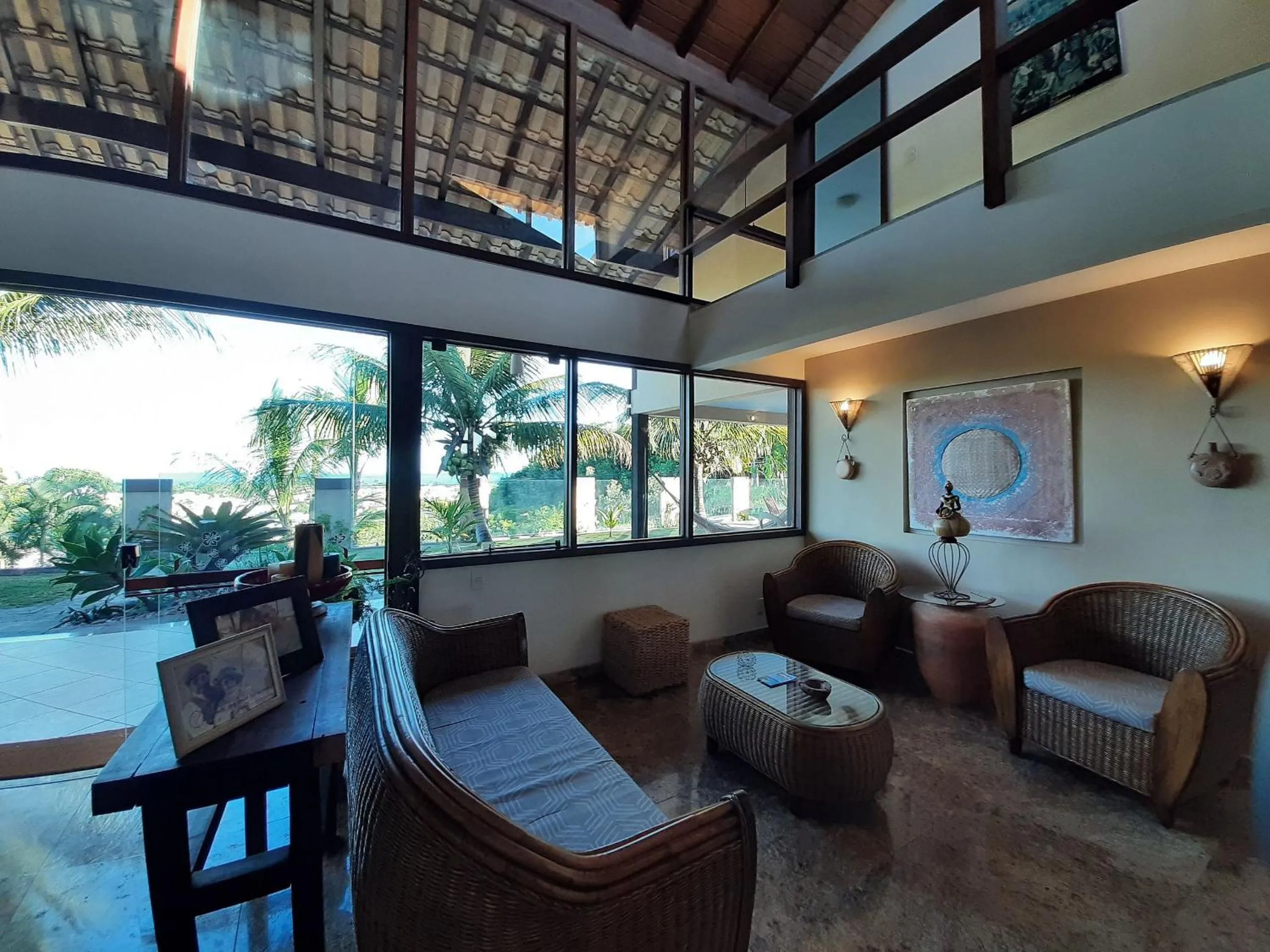 Living room in Casa confortável Vista Mar e Piscina em Taperapuan