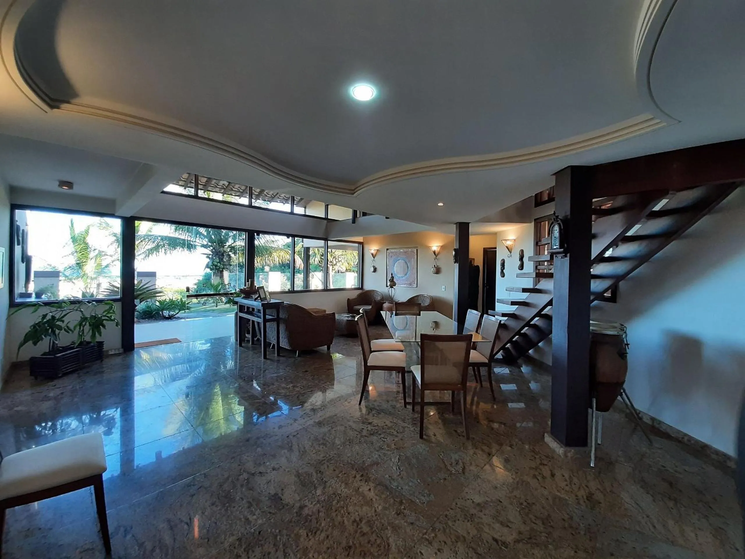 Living room in Casa confortável Vista Mar e Piscina em Taperapuan