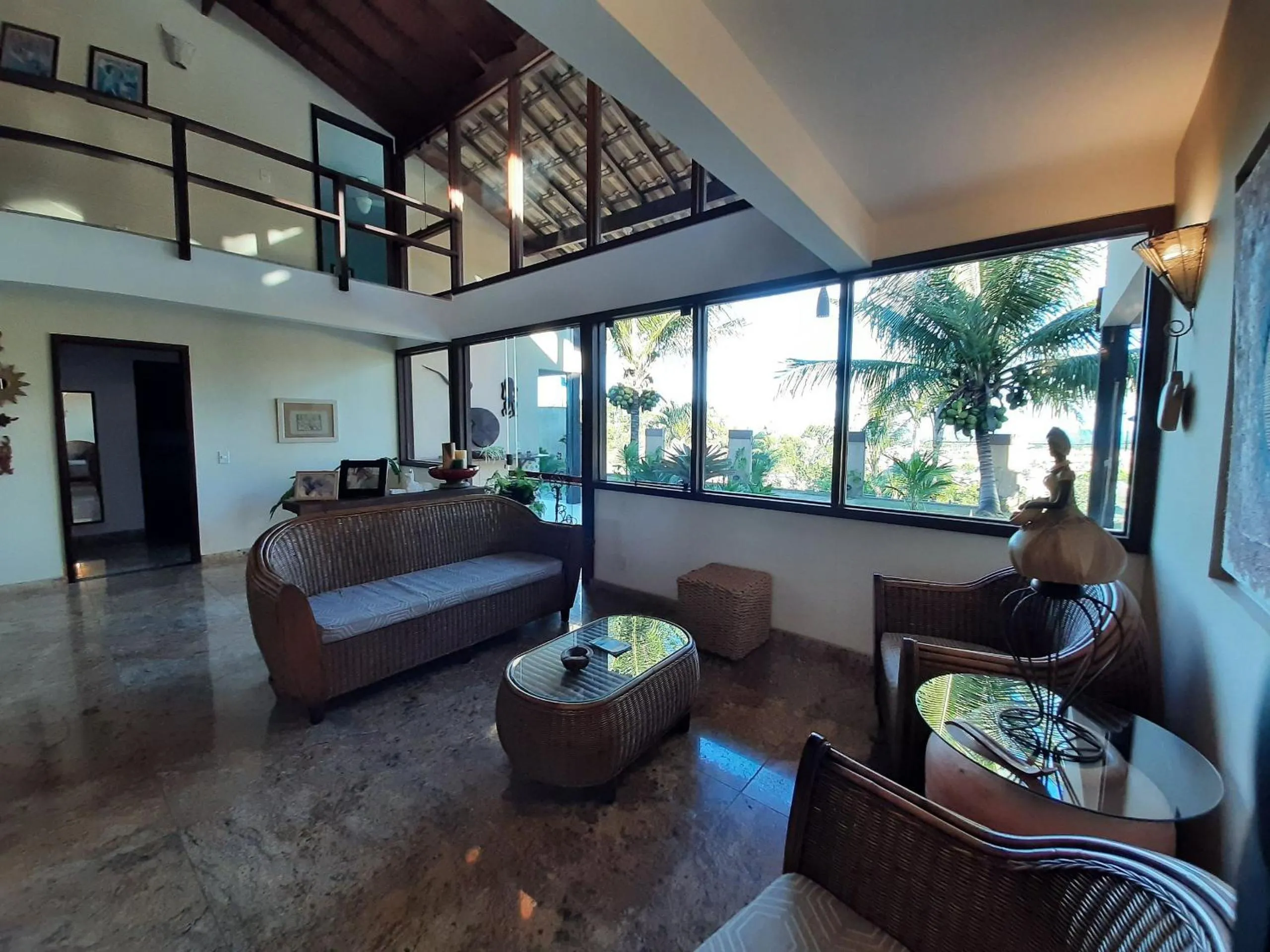 Living room in Casa confortável Vista Mar e Piscina em Taperapuan