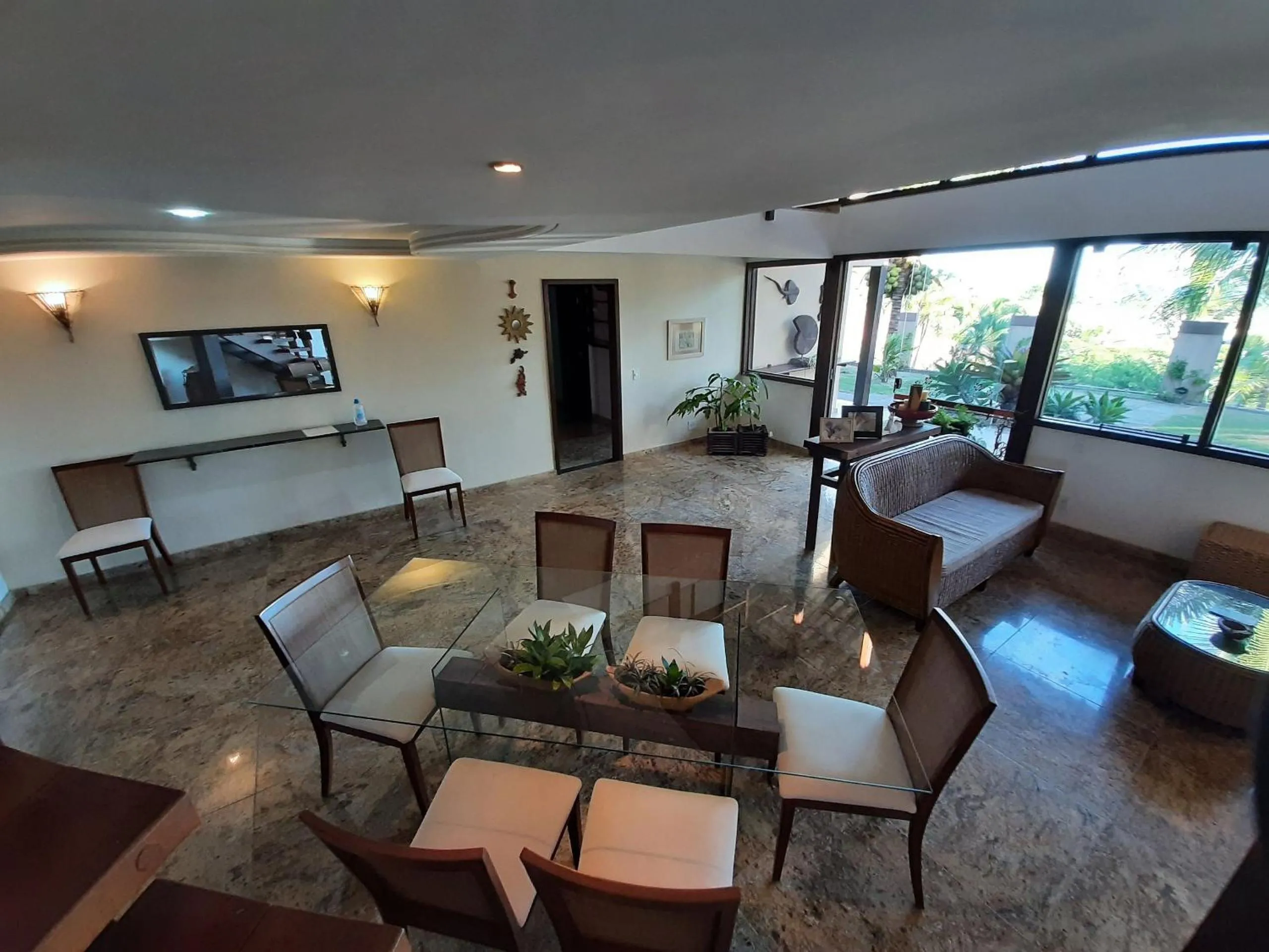 Dining area in Casa confortável Vista Mar e Piscina em Taperapuan