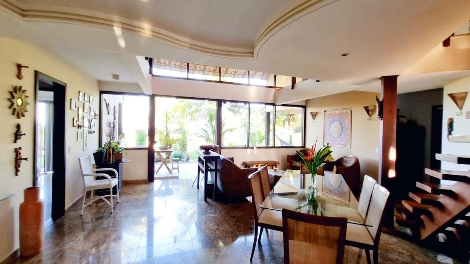 Living room in Casa confortável Vista Mar e Piscina em Taperapuan
