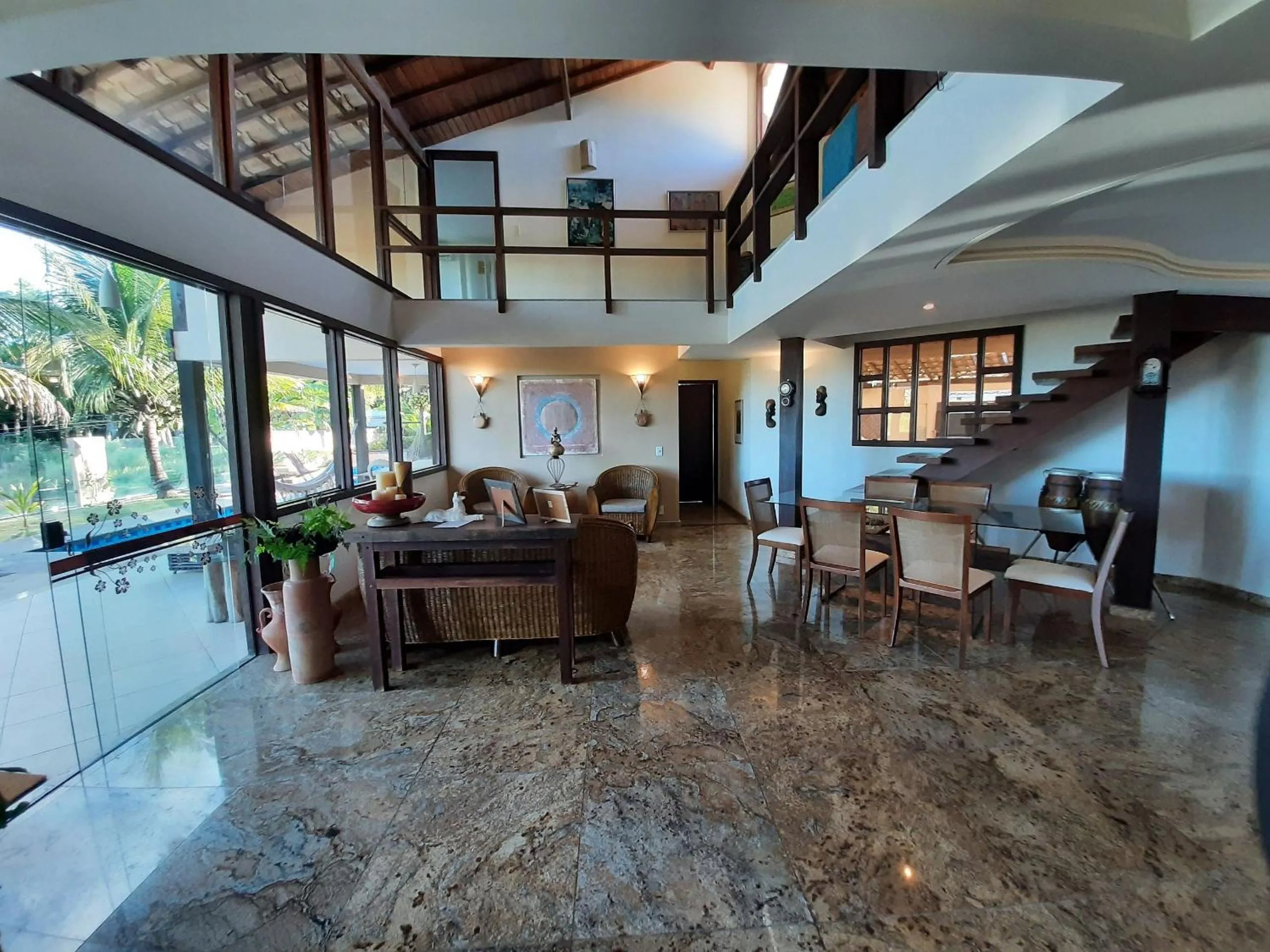 Dining area in Casa confortável Vista Mar e Piscina em Taperapuan