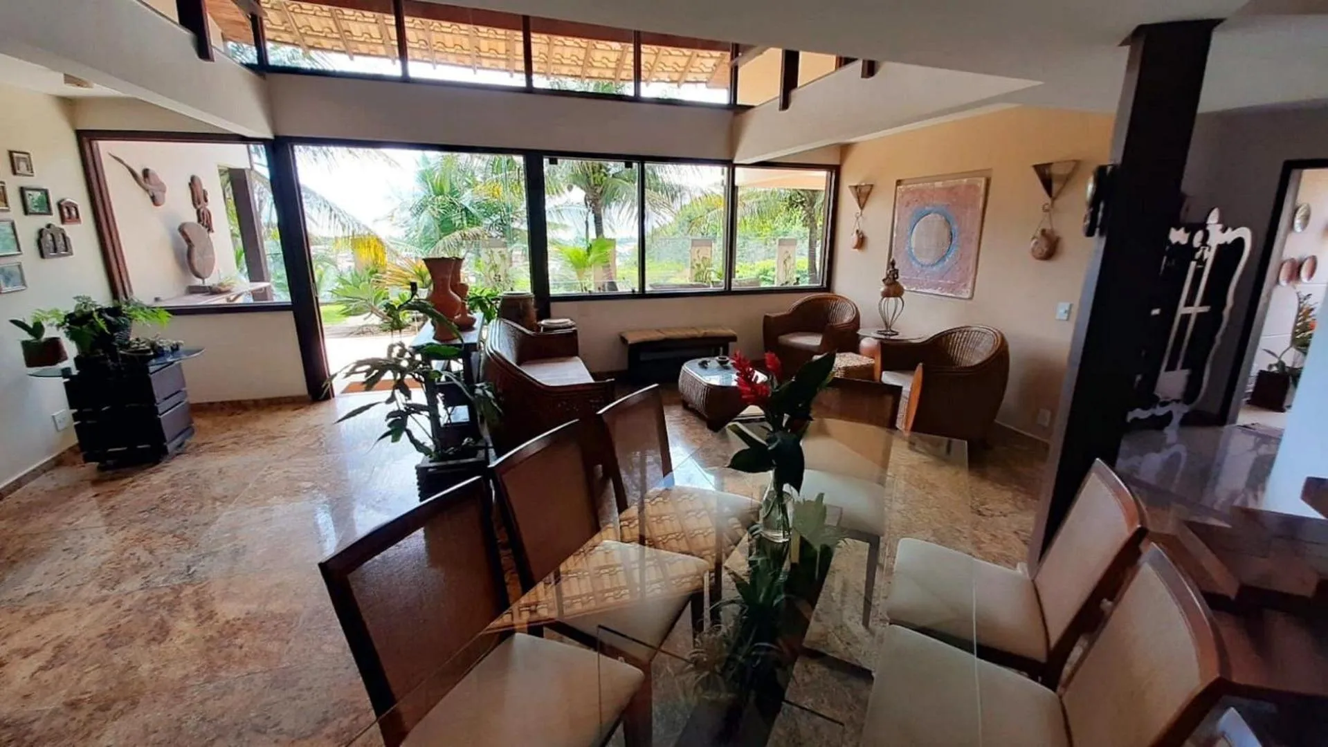 Living room in Casa confortável Vista Mar e Piscina em Taperapuan