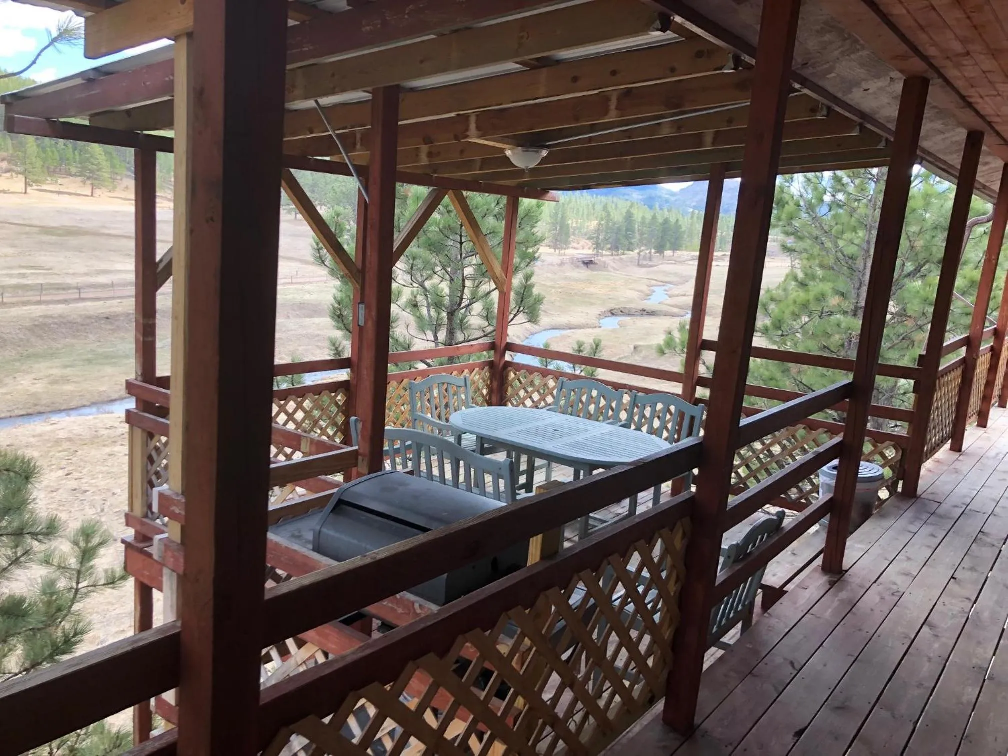 Patio in Black Hills Cabins at Quail's Crossing