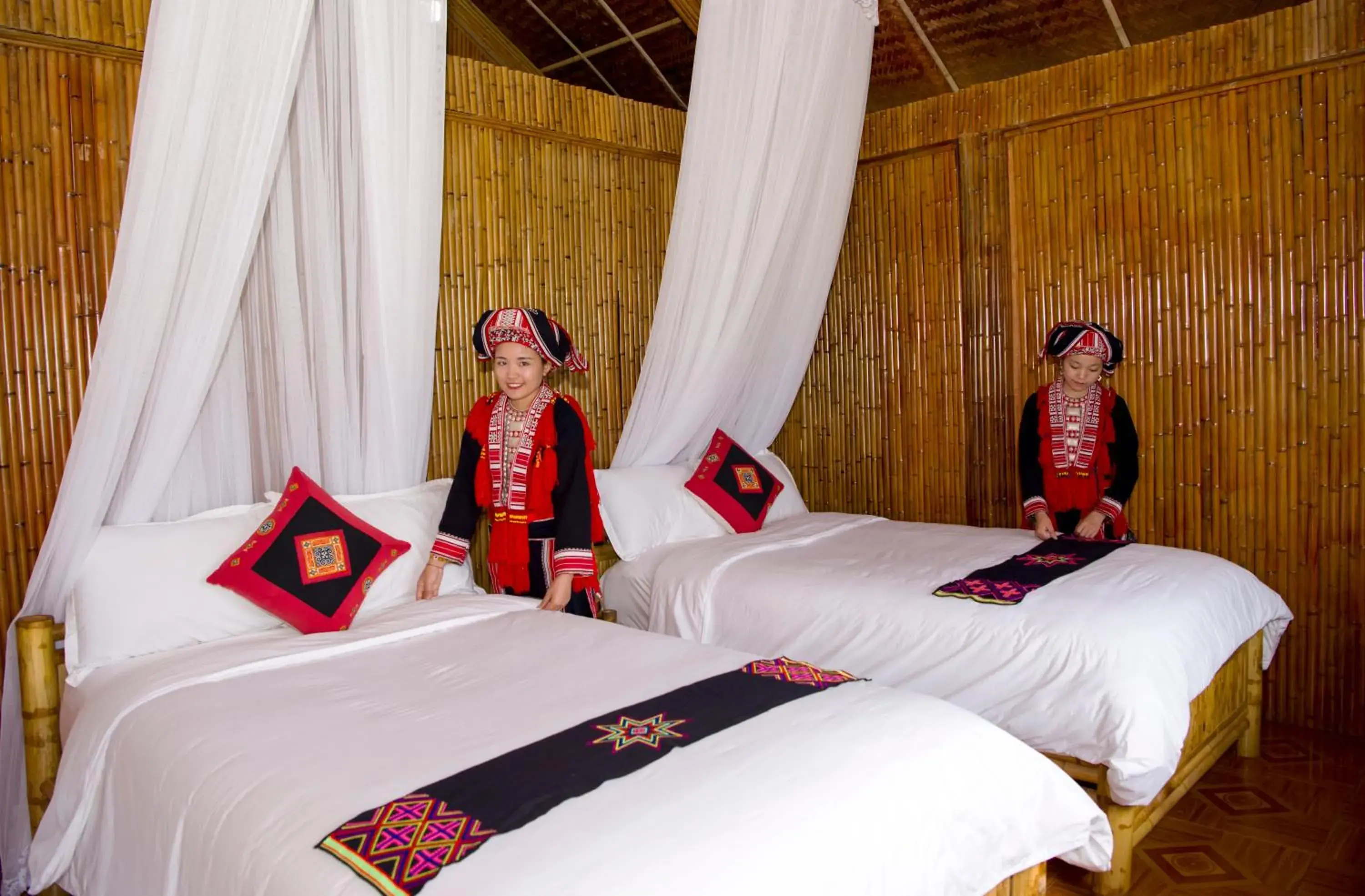 Bed in Hoang Su Phi Lodge Bed in Hoang Su Phi Lodge