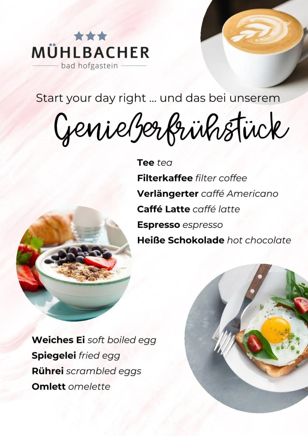 Food and drinks in MÜHLBACHER - inklusive kostenfreiem Eintritt in die Alpentherme