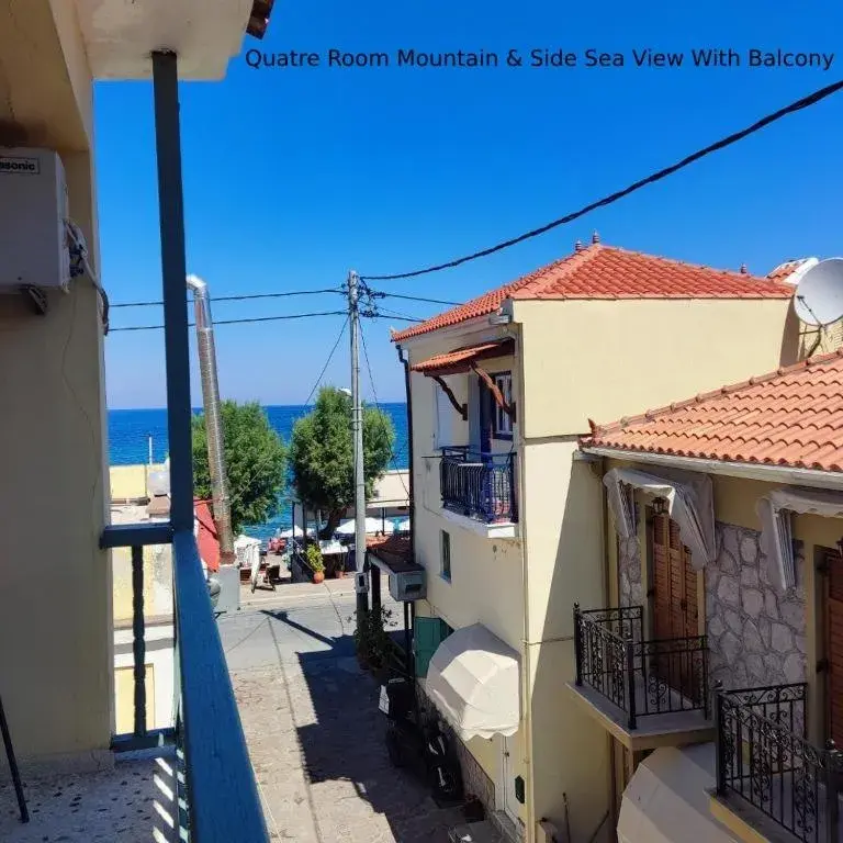Quadruple Room with Balcony and Side Sea View in Hotel Ilion Quadruple Room with Balcony and Side Sea View in Hotel Ilion