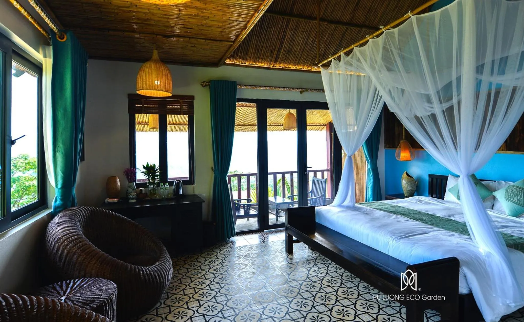 Photo of the whole room, Bed in Pu Luong Eco Garden