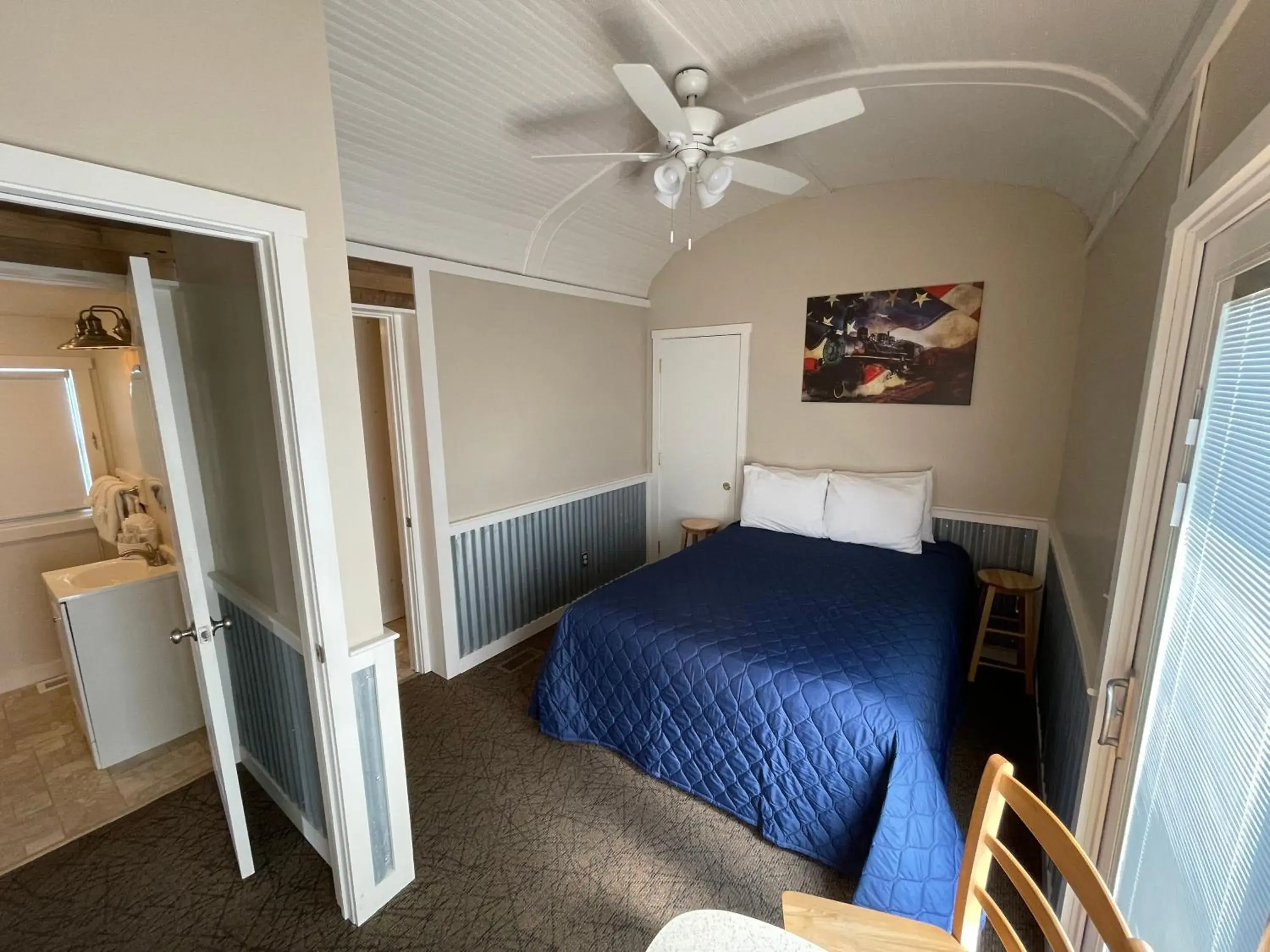 Bedroom, Bed in Red Caboose Motel & Restaurant Bedroom, Bed in Red Caboose Motel & Restaurant