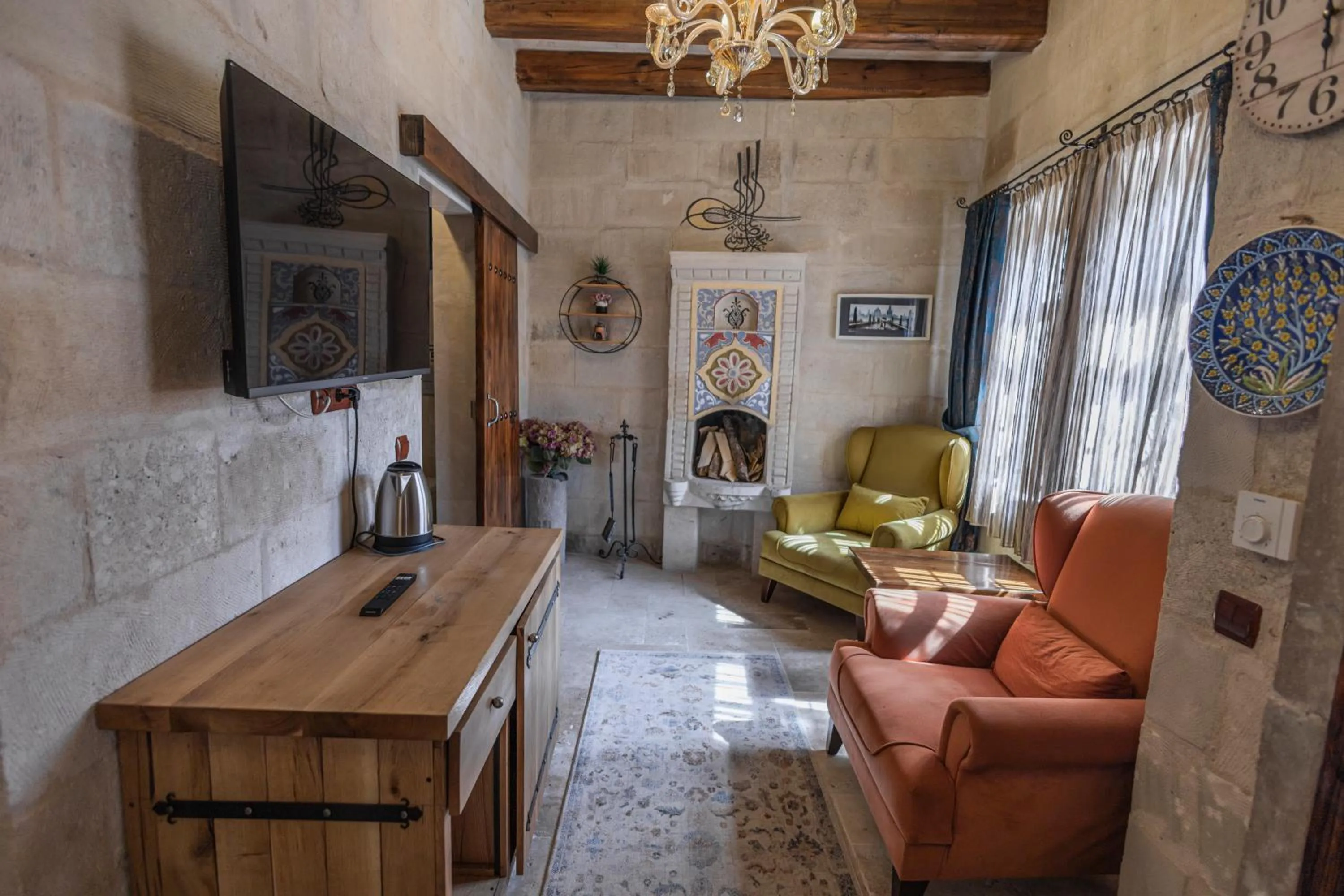 Seating area in Göreme Cave Suites