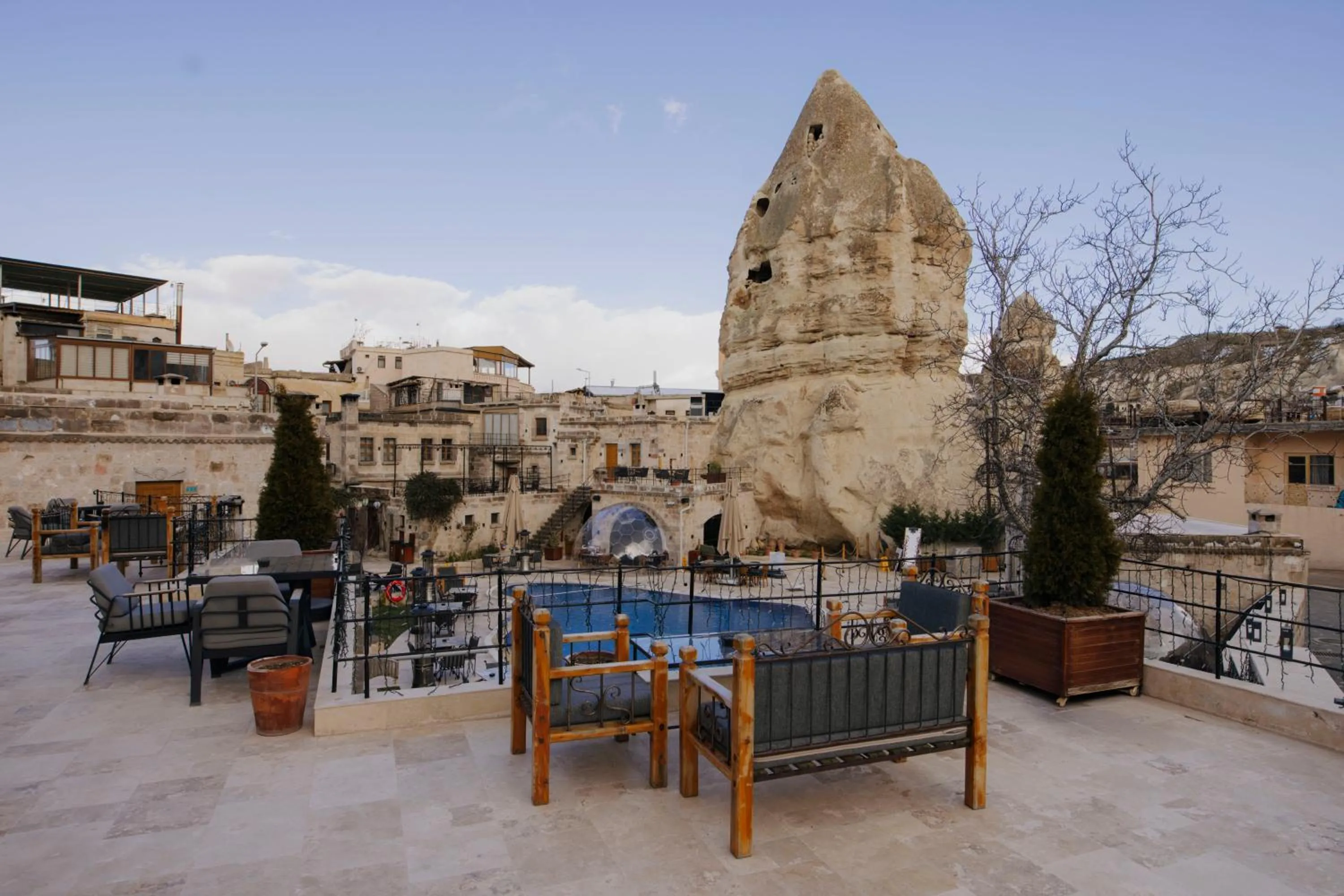 Seating area in Göreme Cave Suites