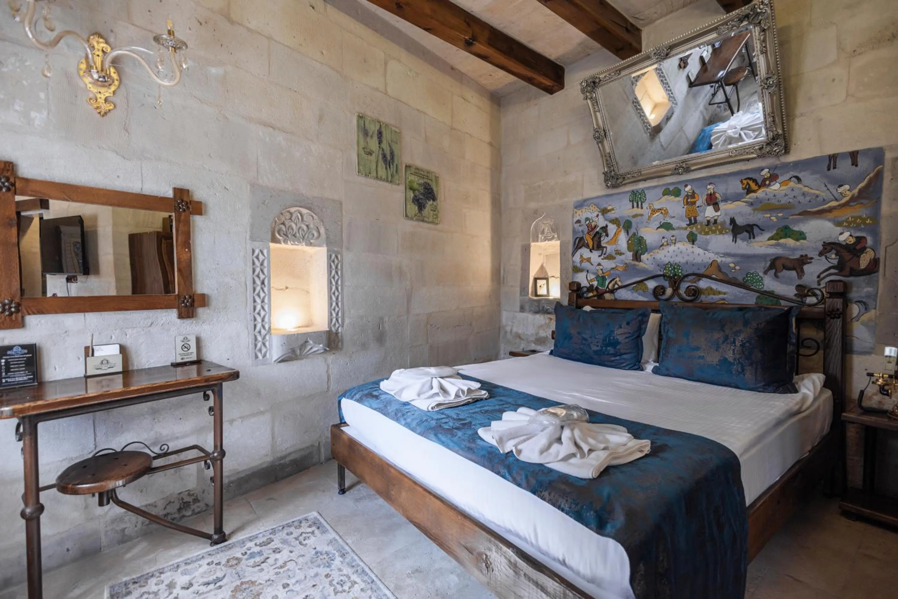 Bed in Göreme Cave Suites