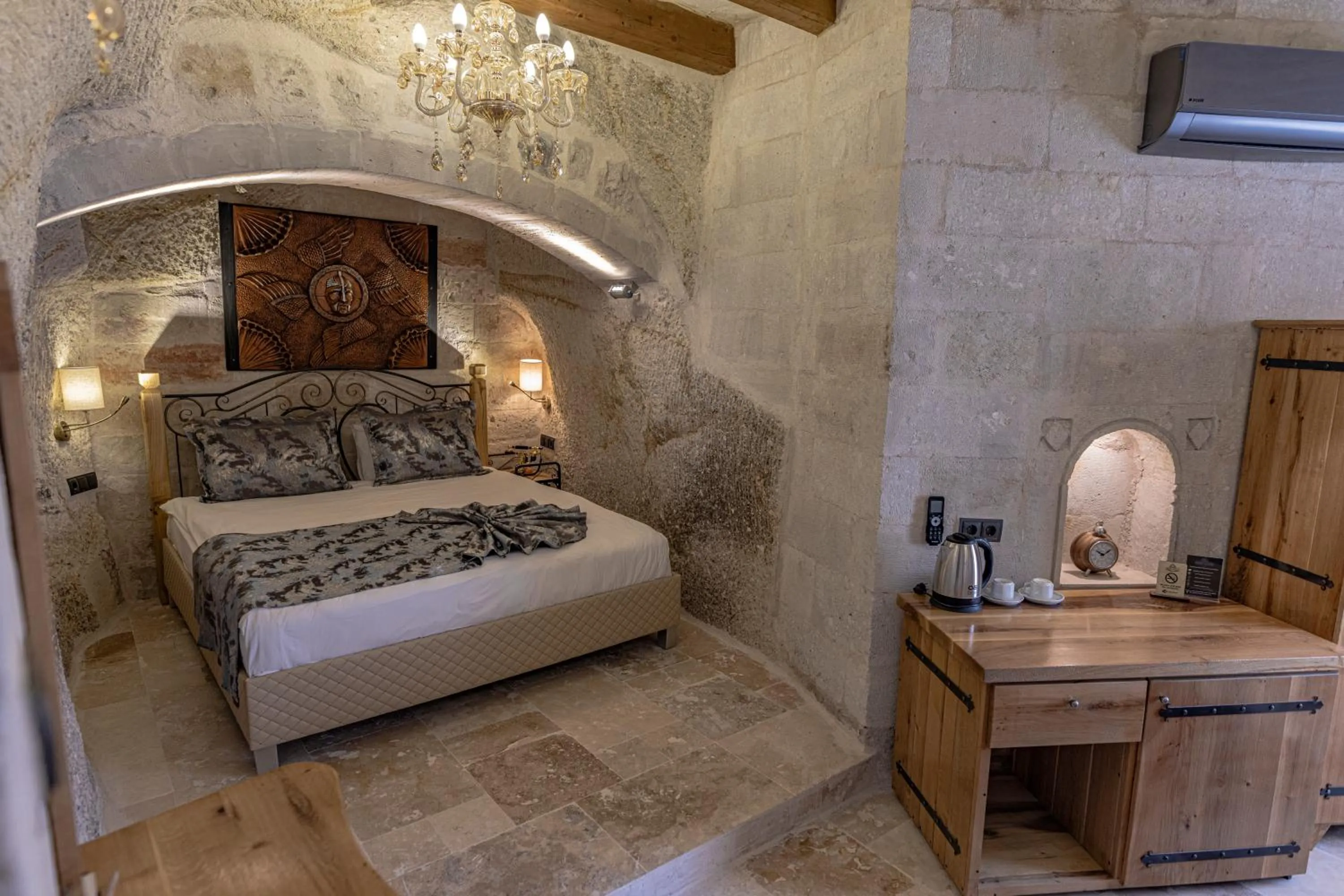 Bed in Göreme Cave Suites