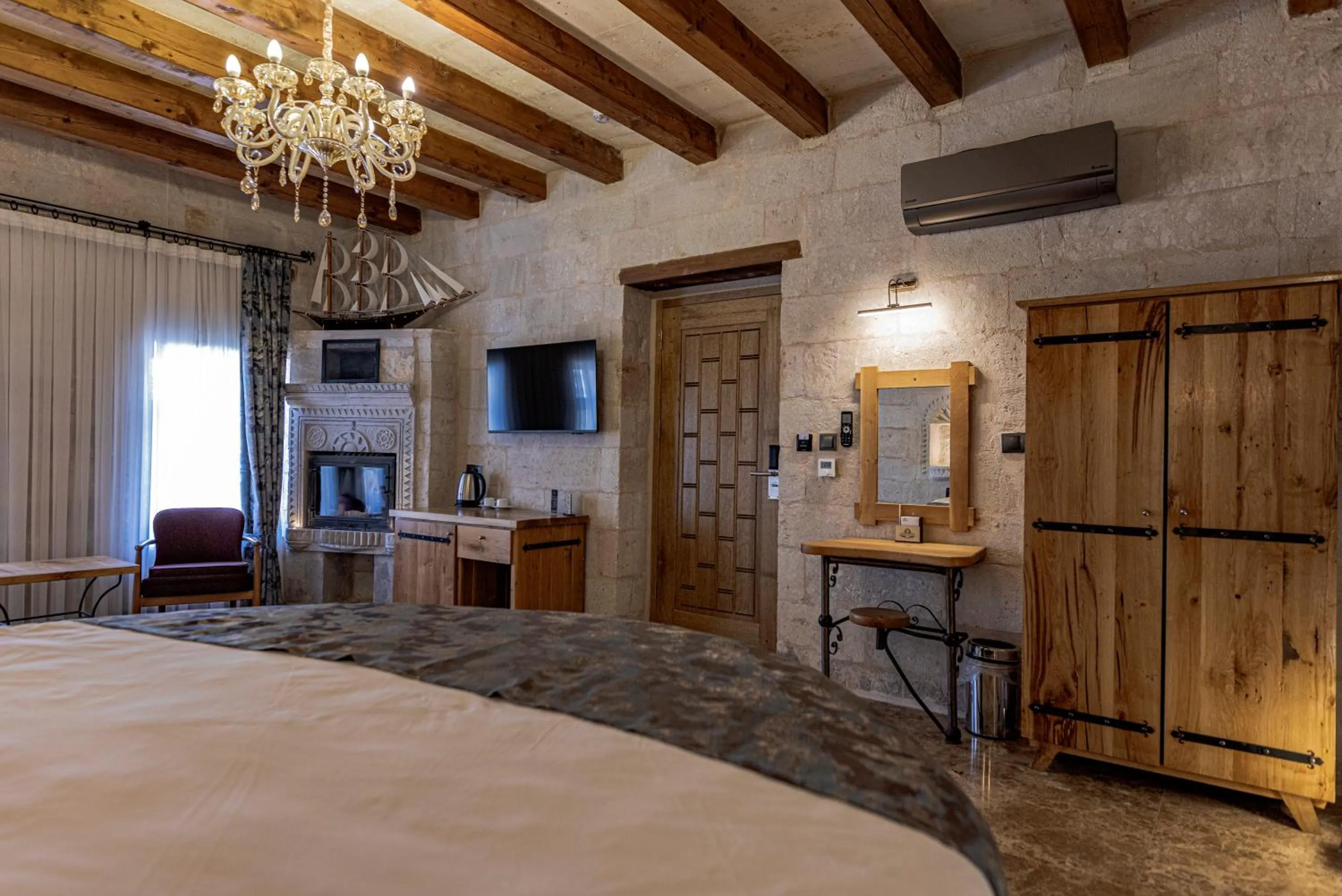 Bed in Göreme Cave Suites