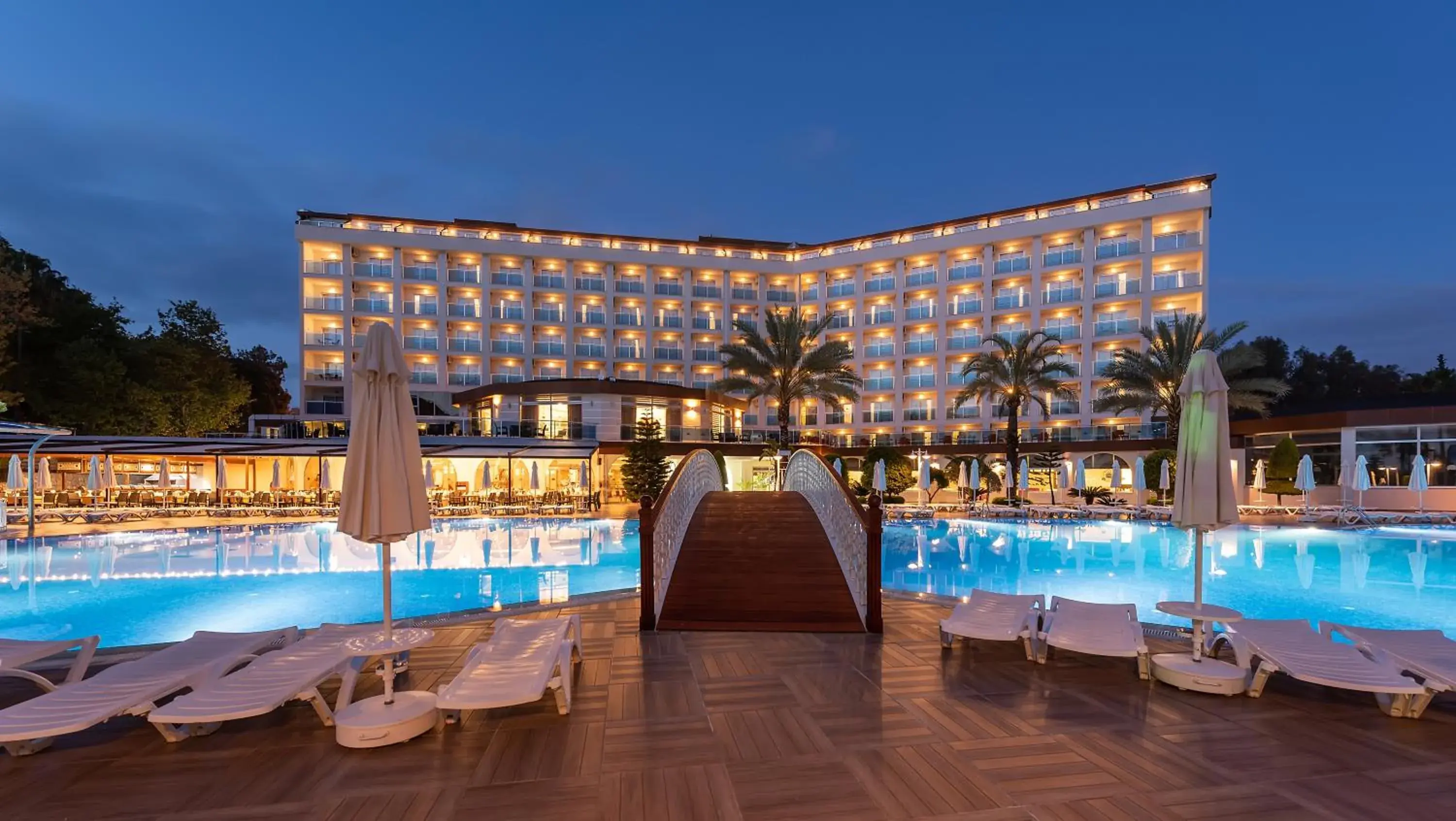Night, Swimming Pool in Annabella Diamond Hotel - All Inclusive