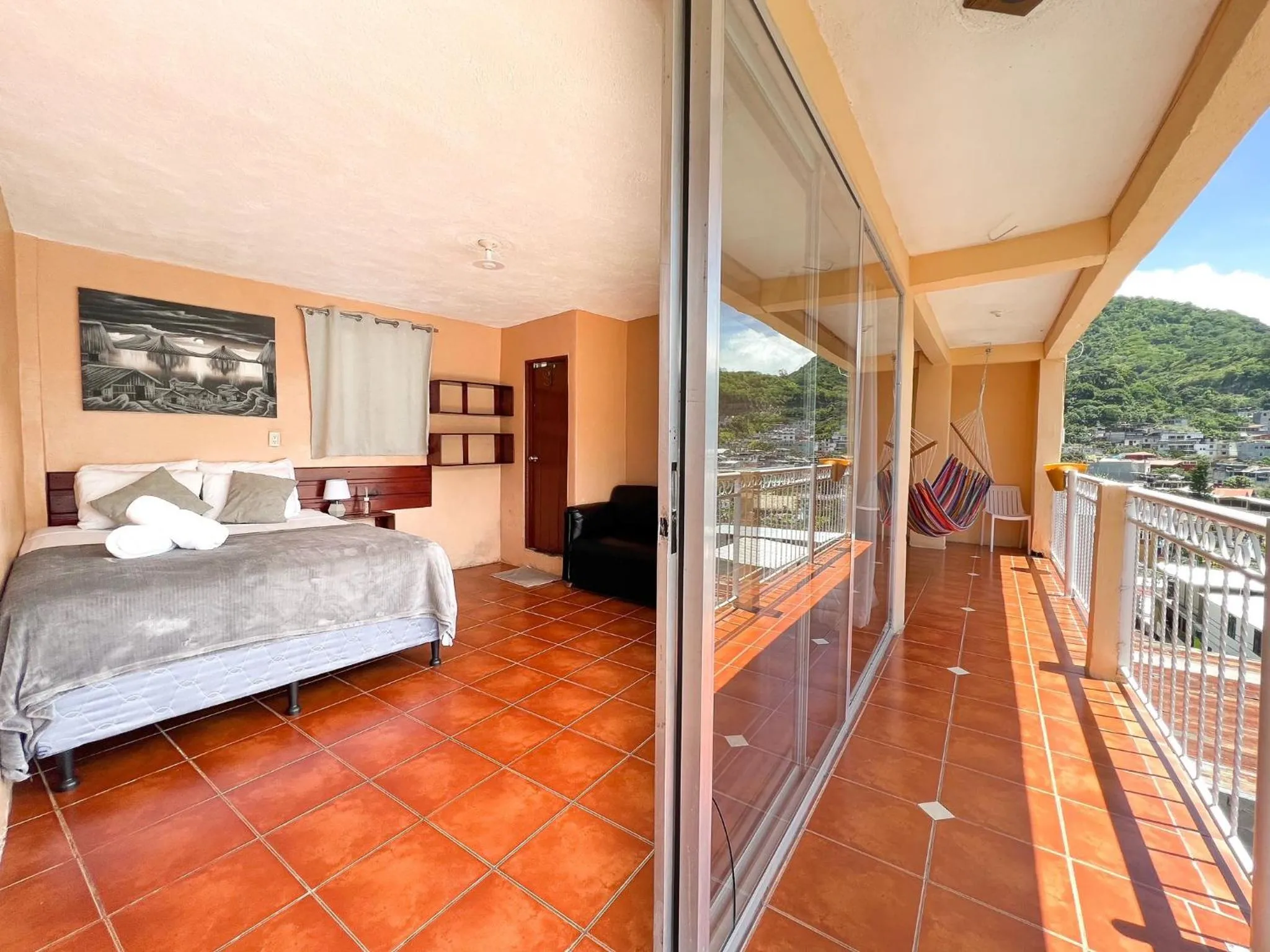 Balcony/Terrace, Bed in Amigos