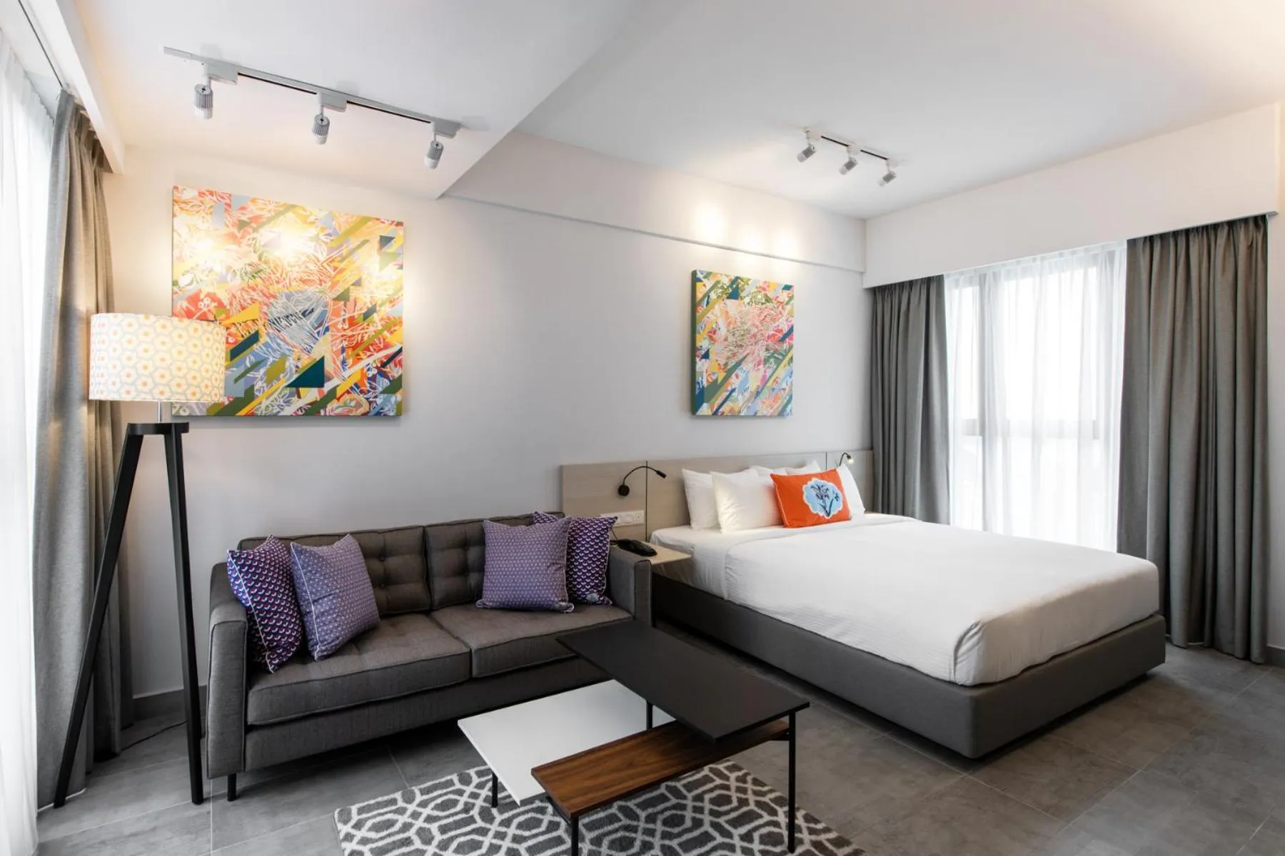 Living room, Bed in The Canvas Hotel