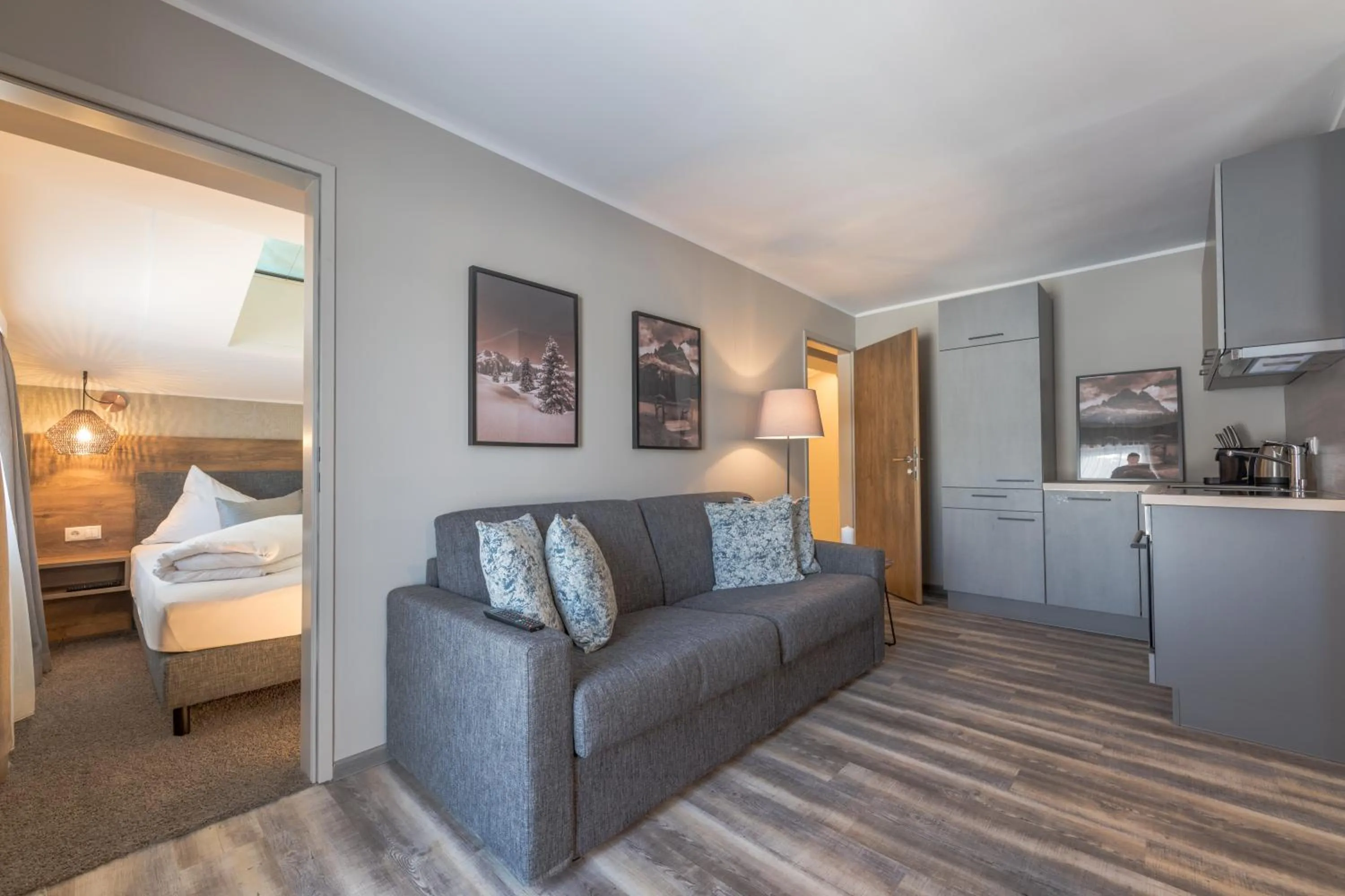 Living room, Bed in LakeSide Apartments Seefeld