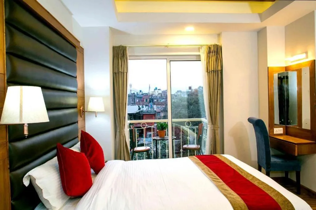 Bed in Beautiful Kathmandu Hotel