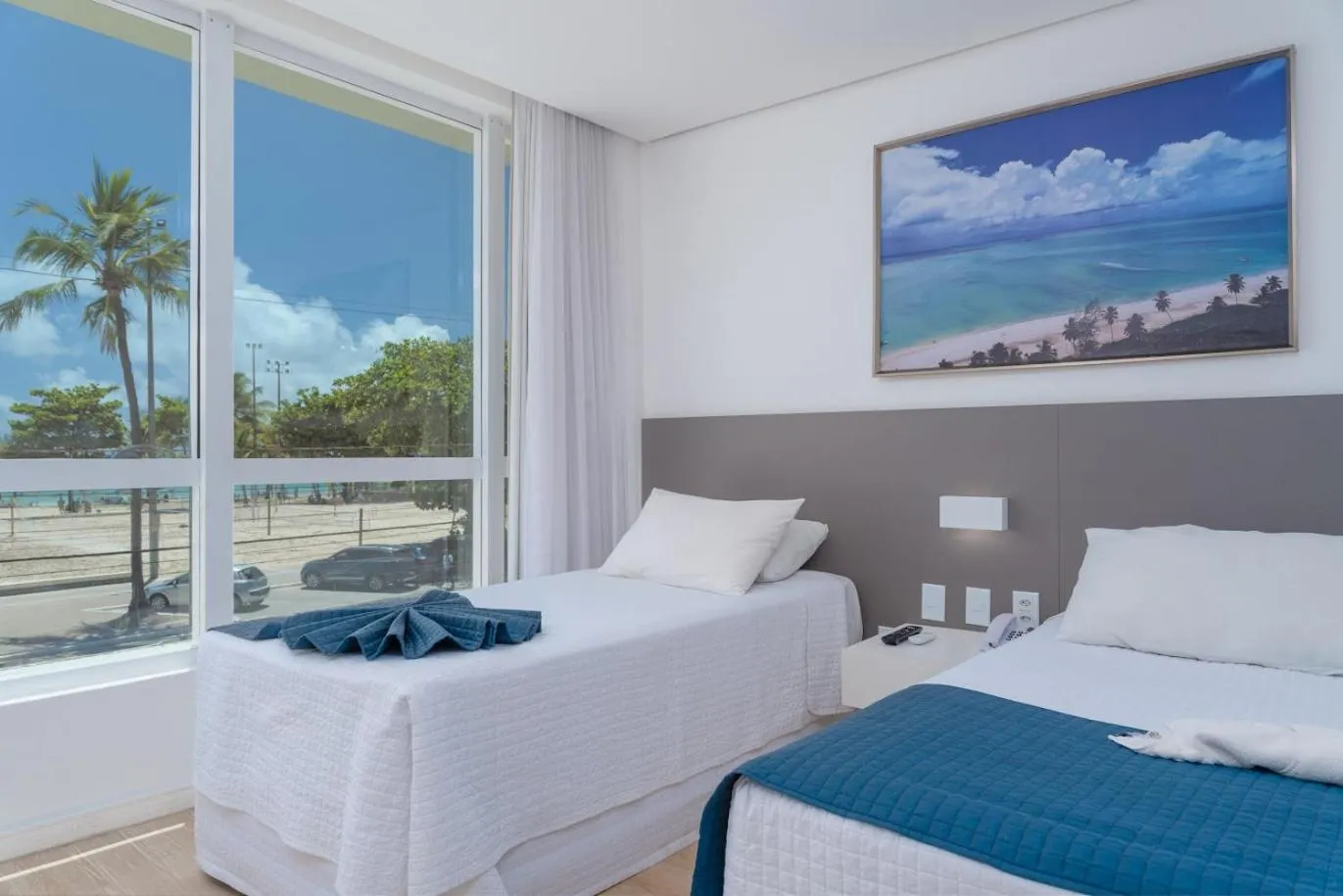 Property building, Bed in Hotel Praia Bonita Jangadeiros Pajuçara