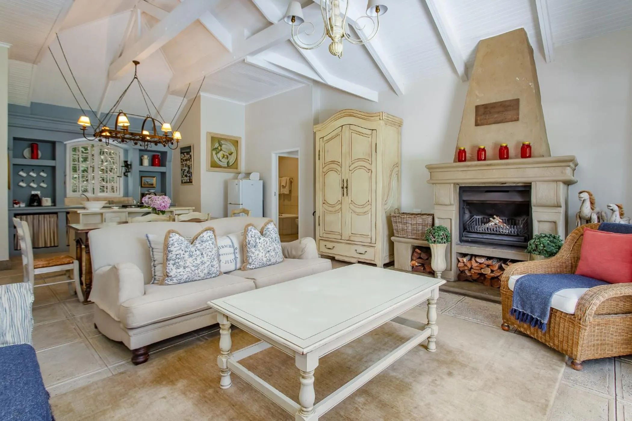 Living room in Franschhoek Rose Cottages