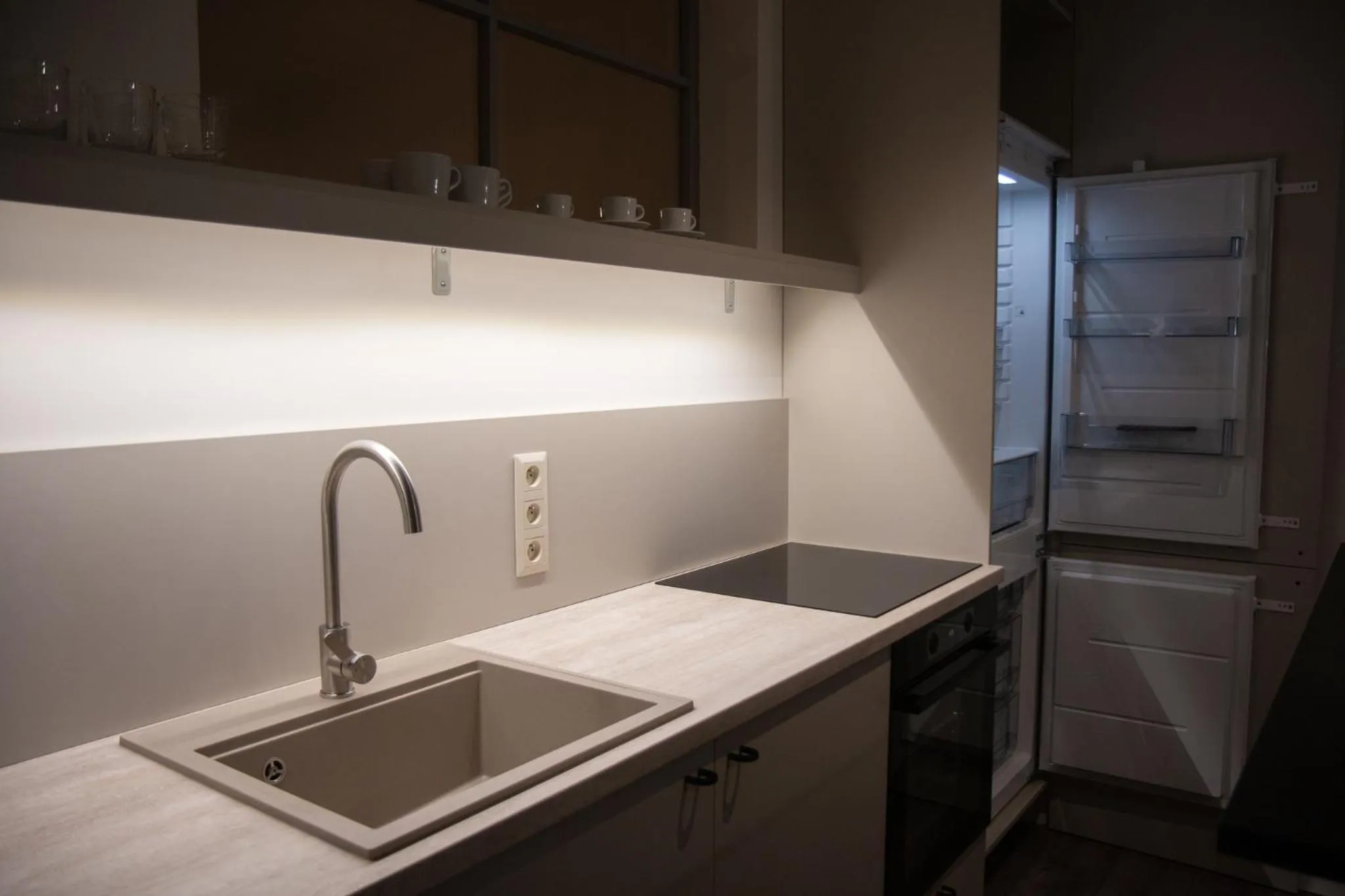 Kitchen or kitchenette in Hotel Capital with private wellness