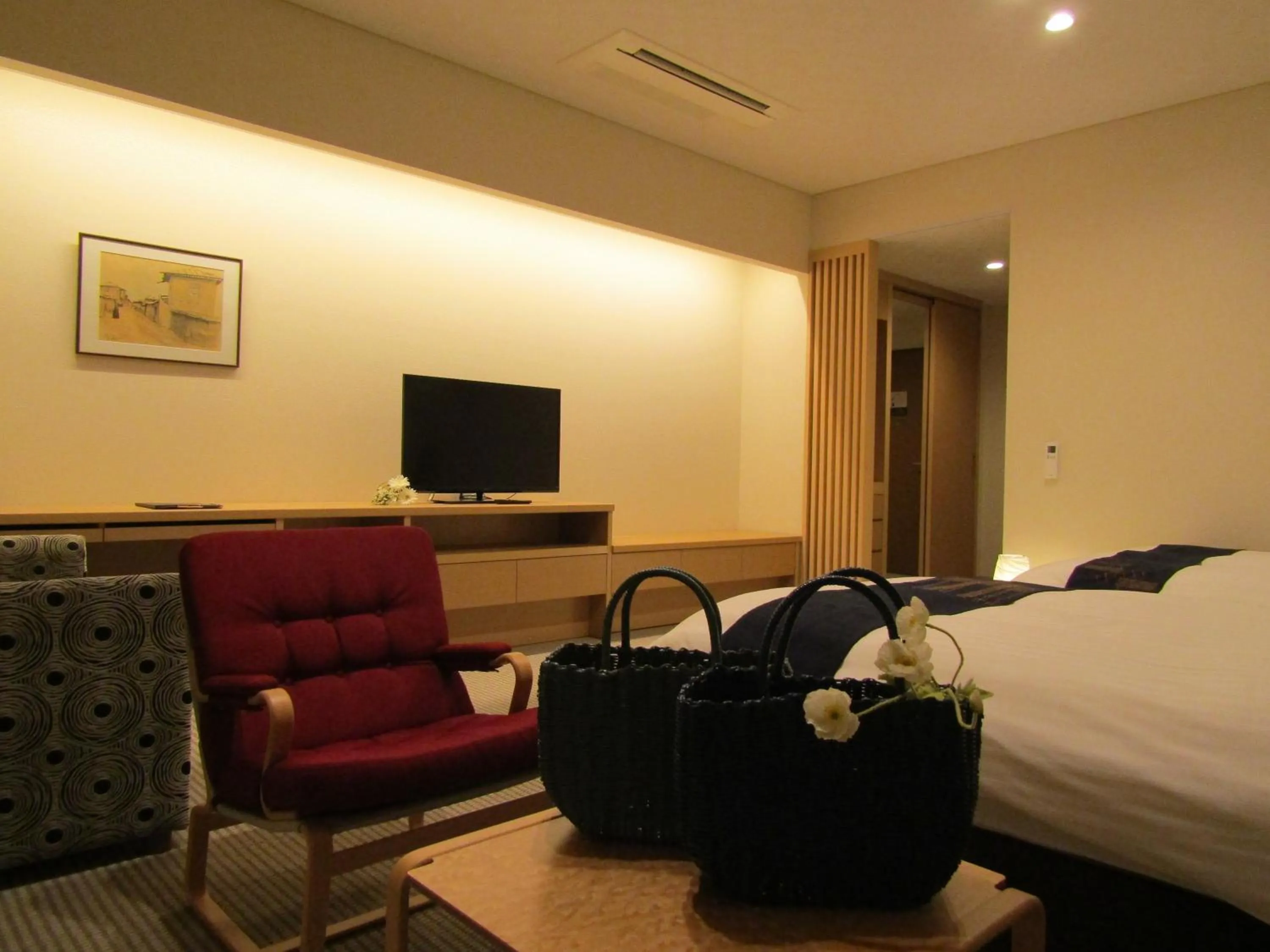 Bed in Japanese Style Hotel Isomura