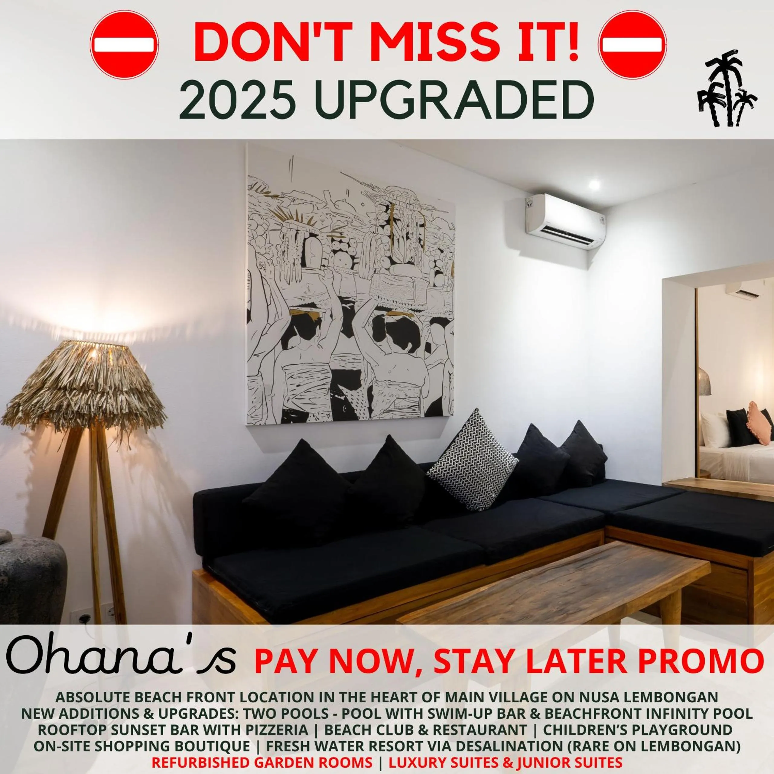 Living room in Ohana's Beachfront Resort & Beach Club