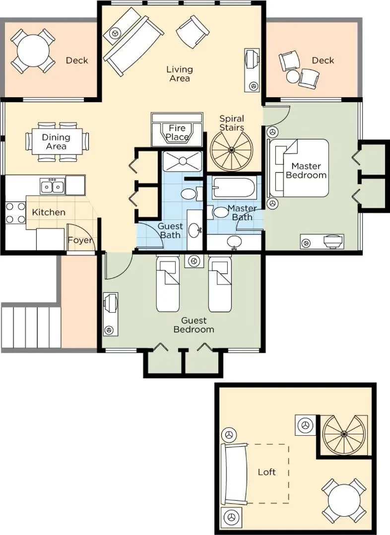 Floor plan in Club Wyndham Resort at Fairfield Mountains