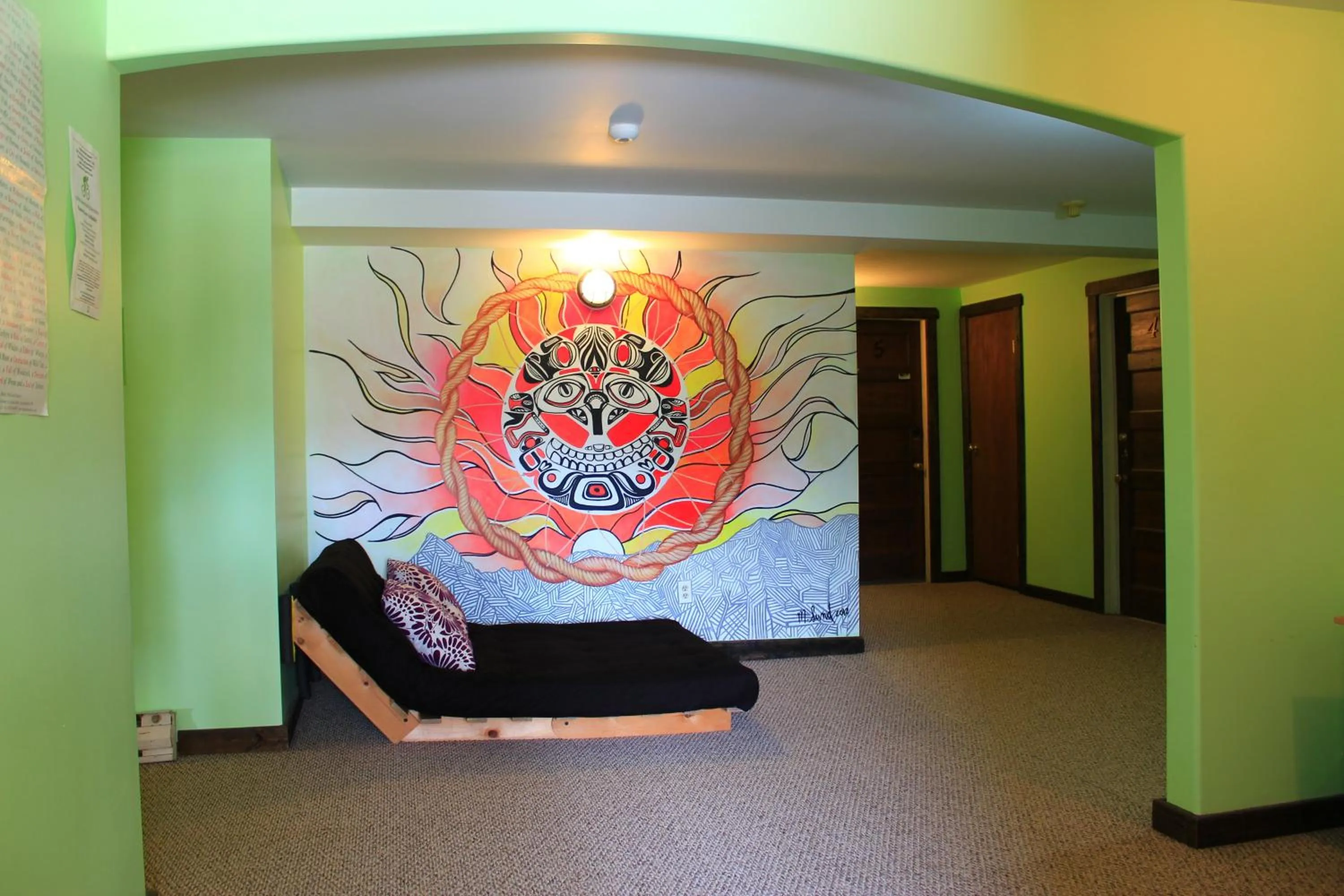 Seating area in Dreamcatcher Hostel