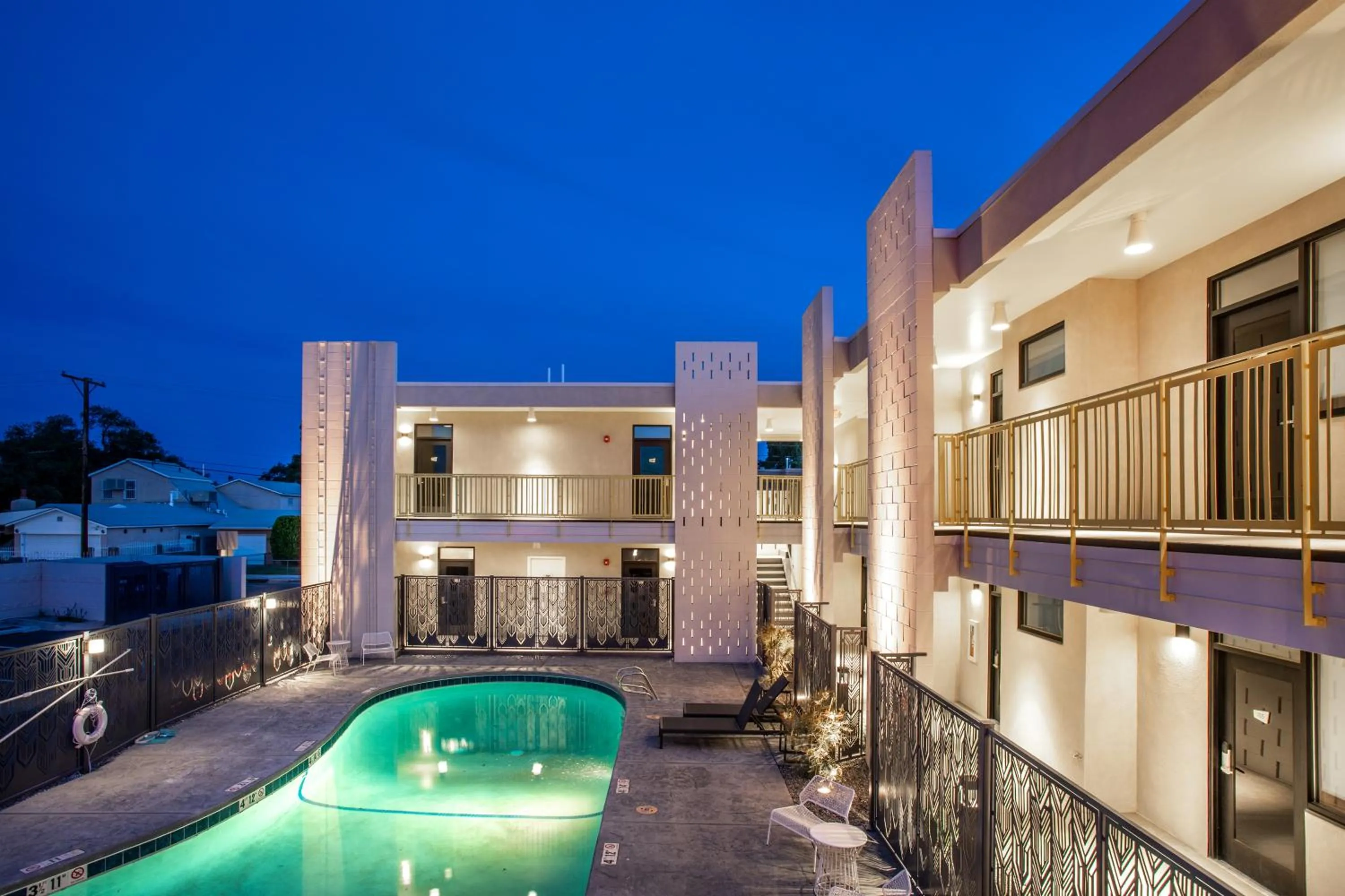 Pool view in The Monterey Motel