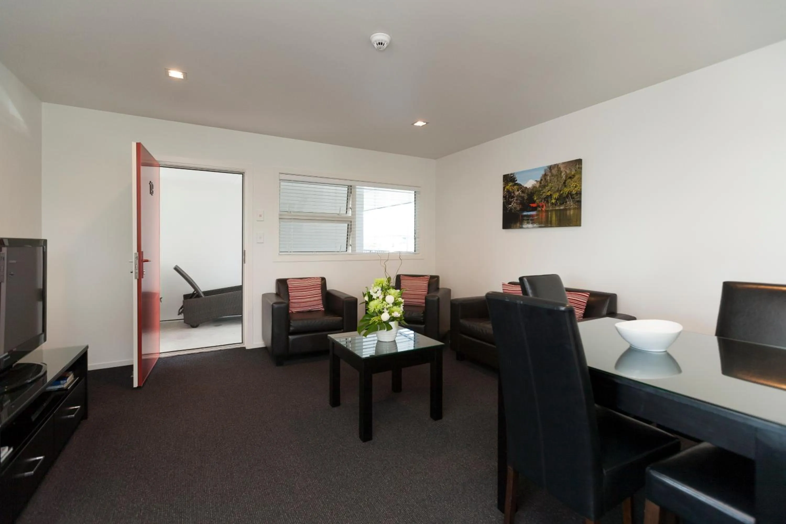 Living room in The Dawson Motel