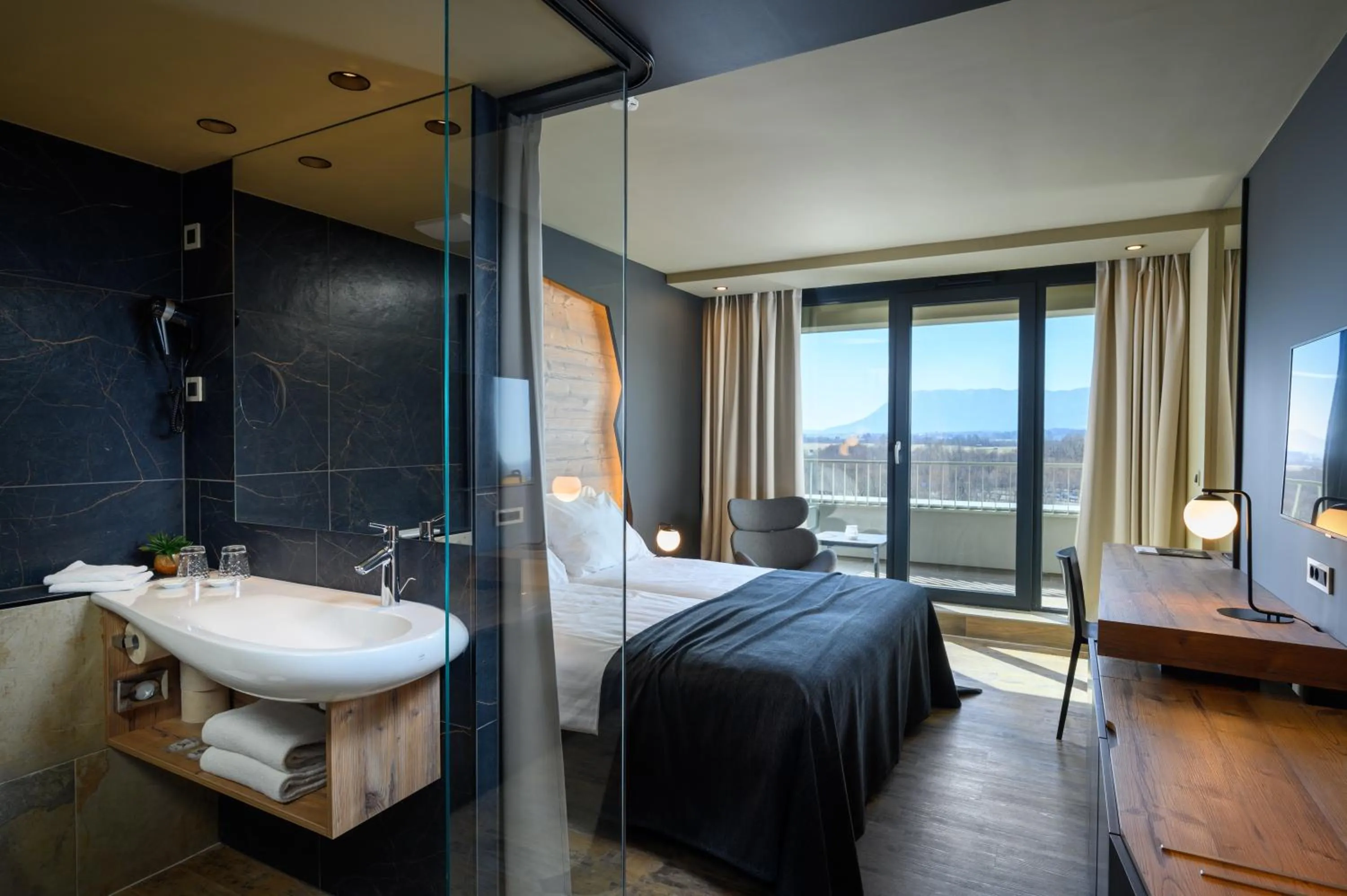 Photo of the whole room, Bed in Postojna Cave Hotel Jama