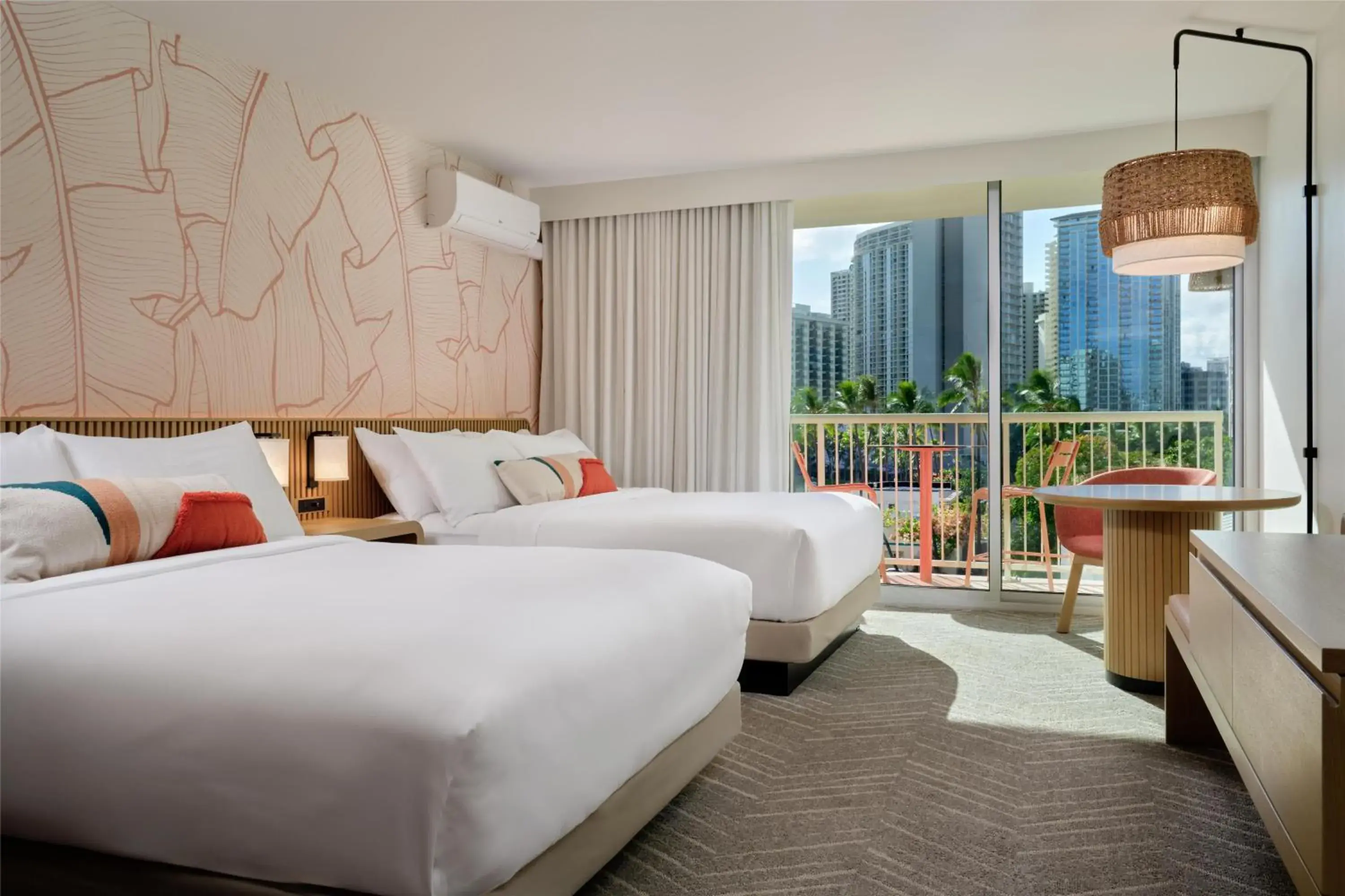 Bed in Romer Waikiki at The Ambassador Bed in Romer Waikiki at The Ambassador