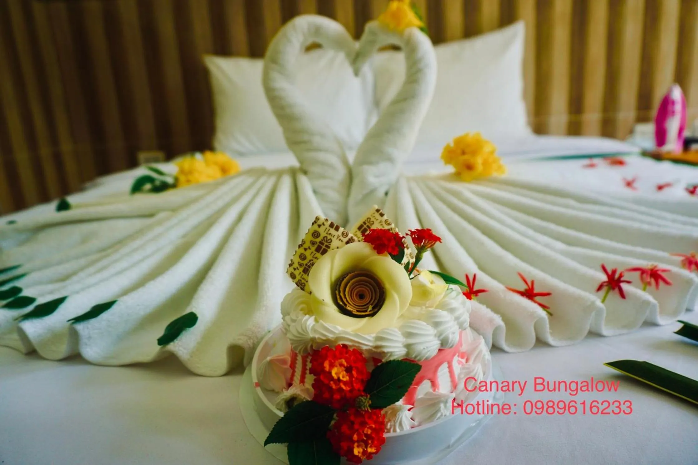 Bed in Canary Bungalow